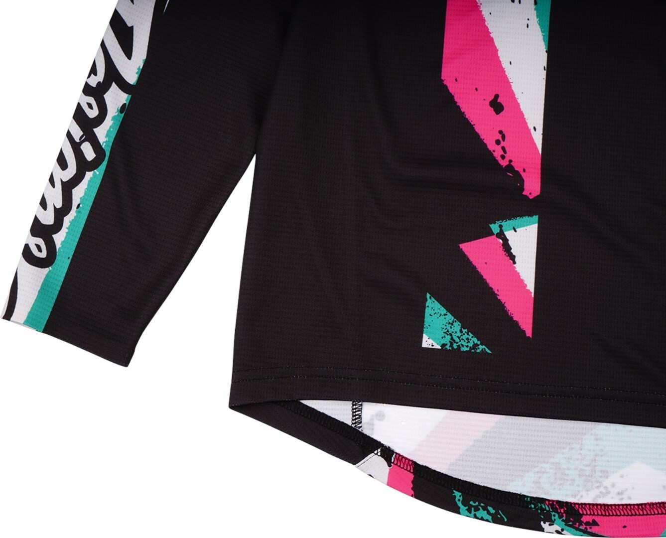 Side view of Troy Lee Designs Full Pull Sprint Kids Bicycle Jersey, black, Size XS