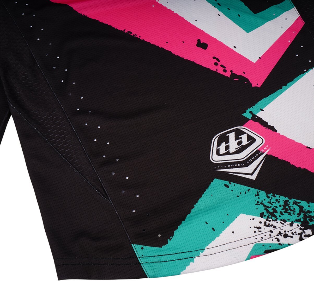 Side view of Troy Lee Designs Full Pull Sprint Kids Bicycle Jersey, black, Size XS