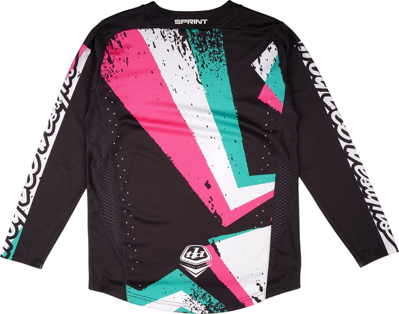 Side view of Troy Lee Designs Full Pull Sprint Kids Bicycle Jersey, black, Size XS