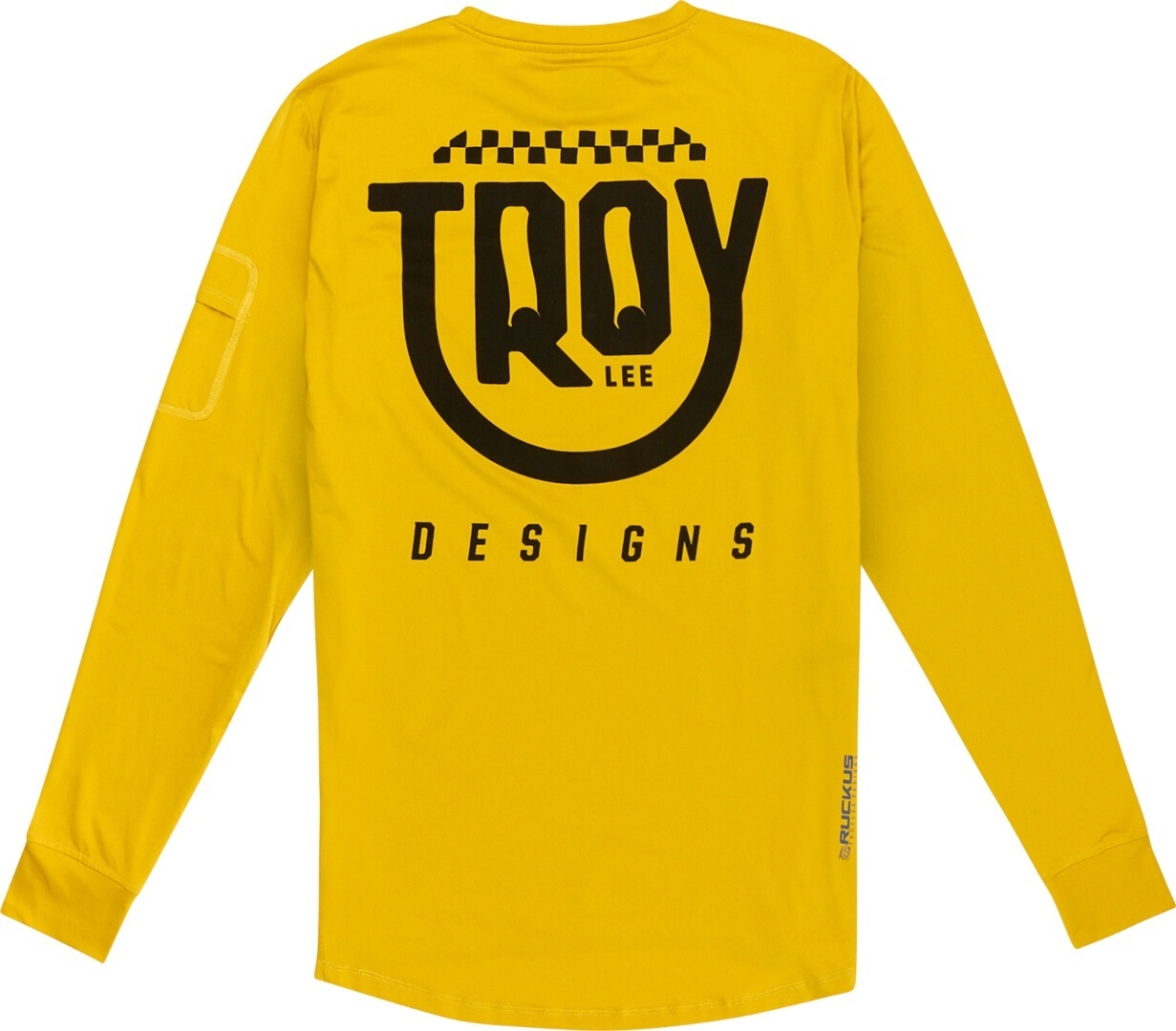 Side view of Troy Lee Designs Ruckus Ride Eyez Kids Long Sleeve, black-yellow, Size S