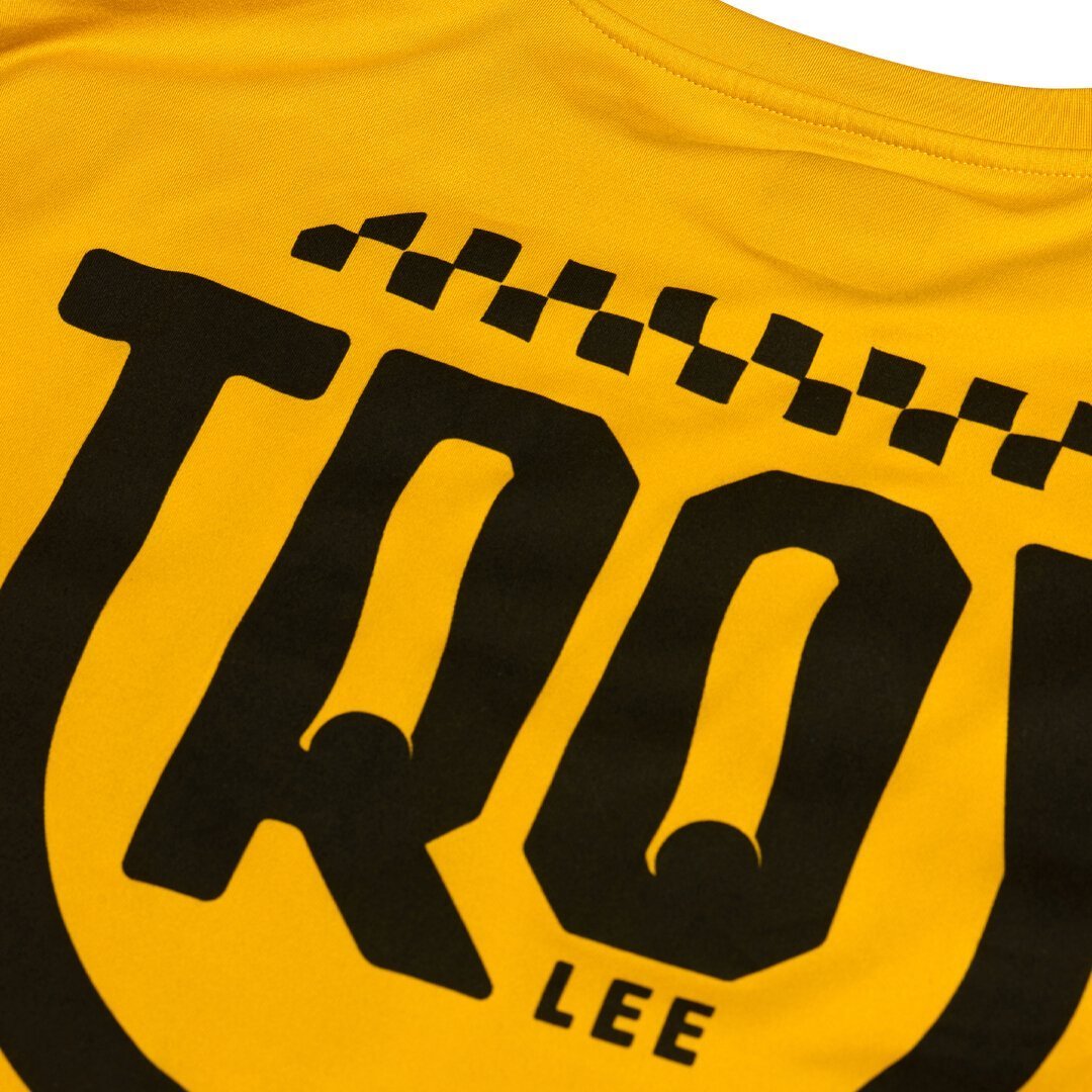 Side view of Troy Lee Designs Ruckus Ride Eyez Kids Long Sleeve, black-yellow, Size S