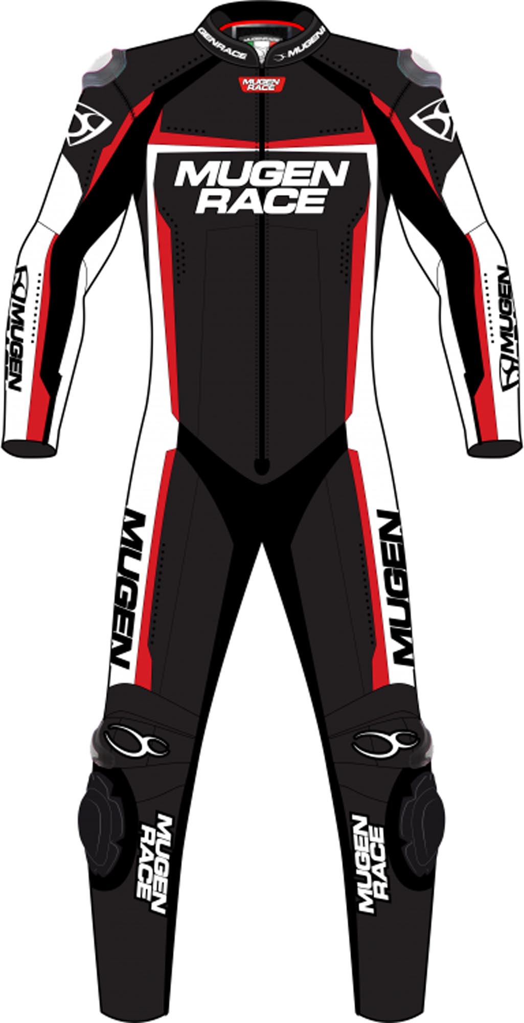 MUGENRACE Ohvale Combinaison en cuir de moto une pièce perforée pour enfants, noir-blanc-rouge, taille XS 140 pour Des gamins