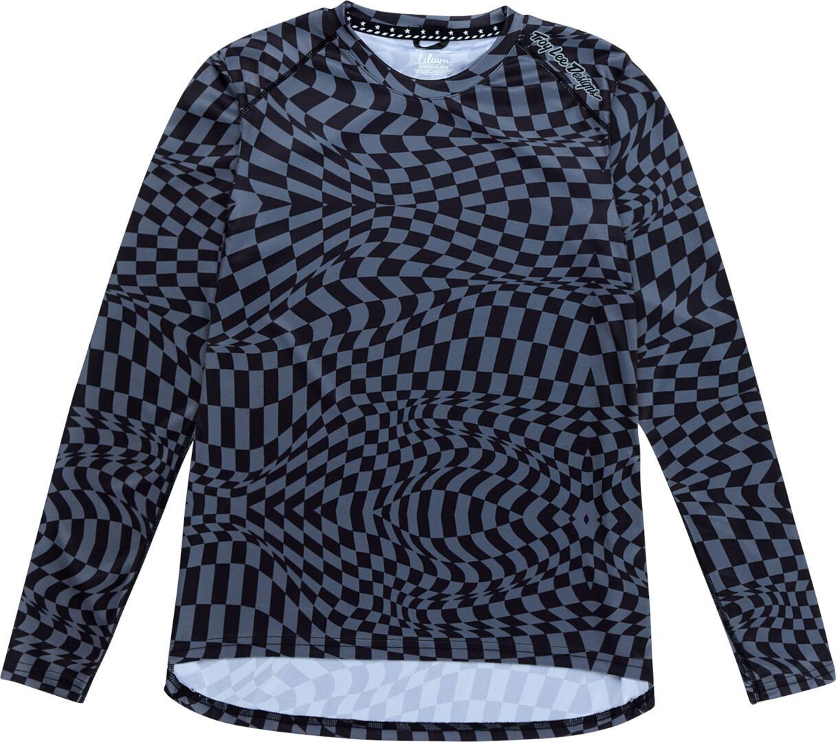 Troy Lee Designs Lilium LS Twisted Checkers Ladies Bicycle Jersey, black-grey, Size S for Women-image-336506202