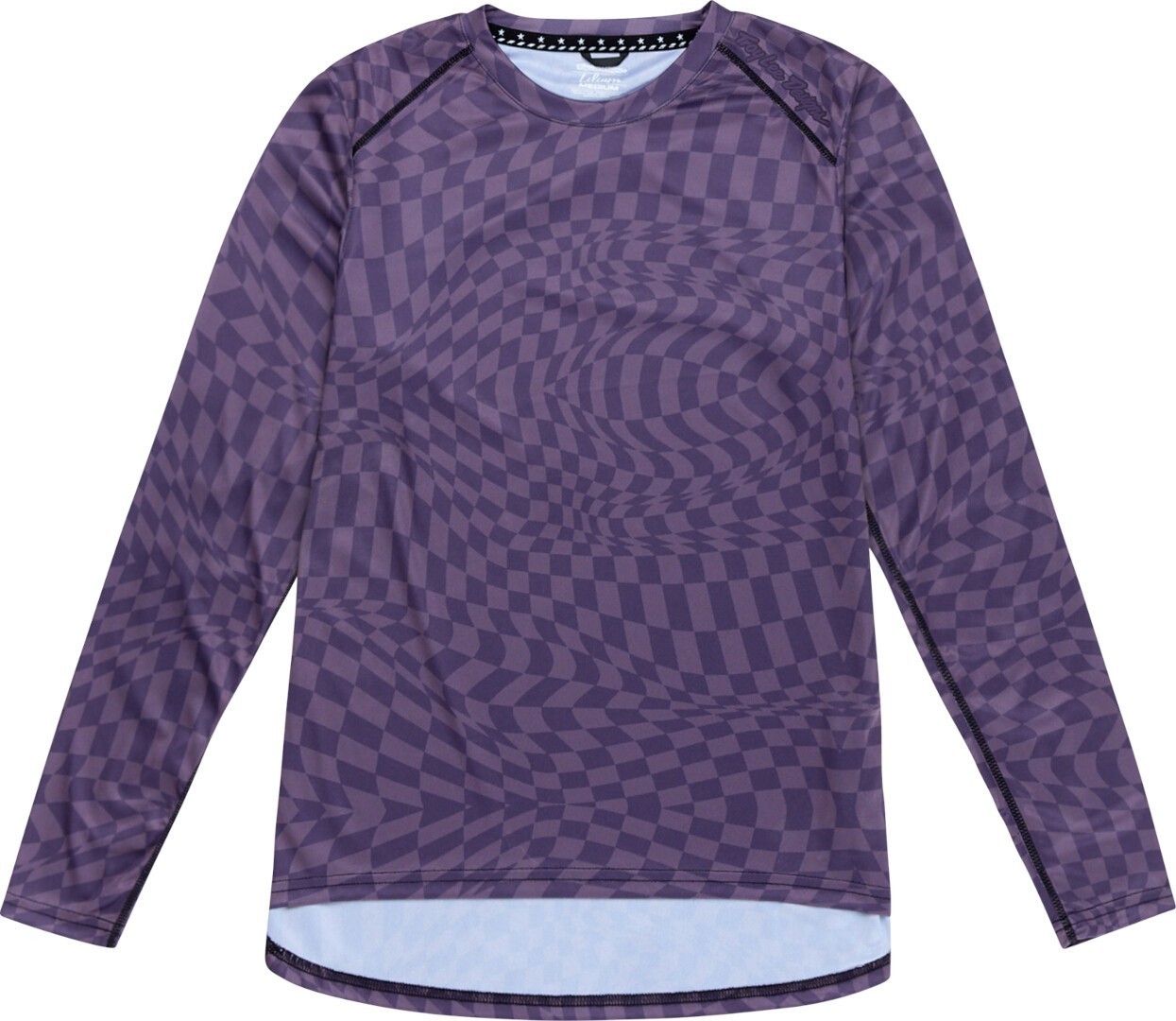Troy Lee Designs Lilium LS Twisted Checkers Ladies Bicycle Jersey, purple, Size S for Women-image-336509987