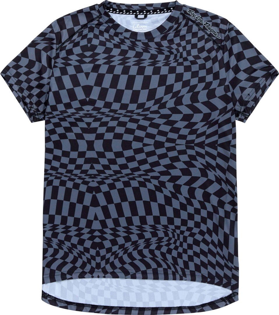 Troy Lee Designs Lilium SS Twisted Checkers Ladies Bicycle Jersey, black-grey, Size S for Women-image-355296034