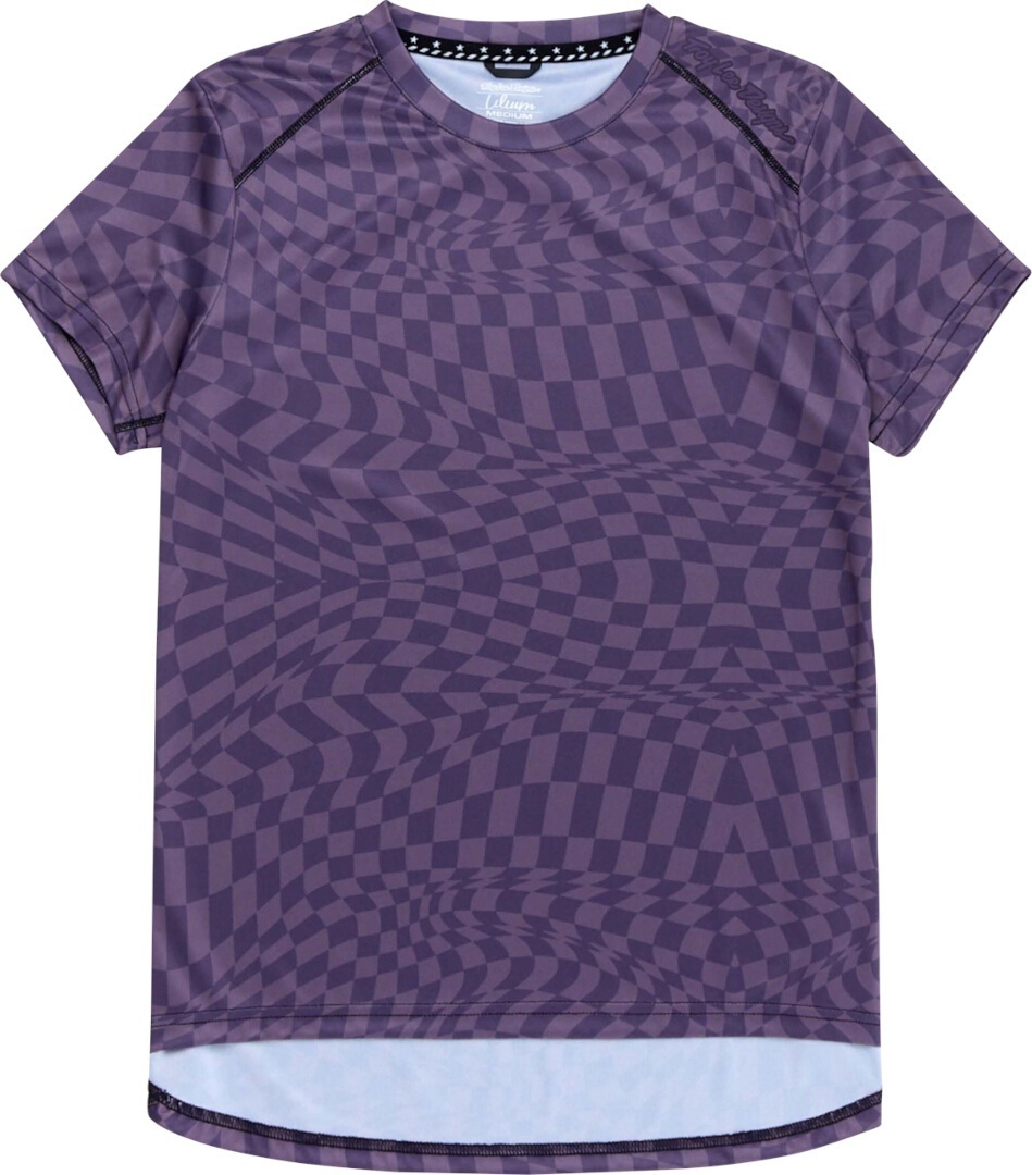 Troy Lee Designs Lilium SS Twisted Checkers Ladies Bicycle Jersey, purple, Size S for Women-image-355297718