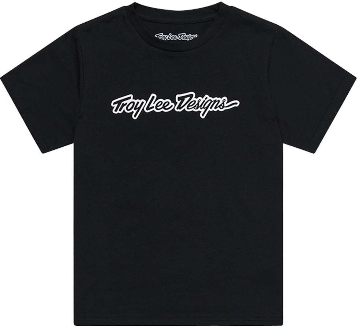 Troy Lee Designs Signature Kids T-Shirt, black, Size XL-image-661178476