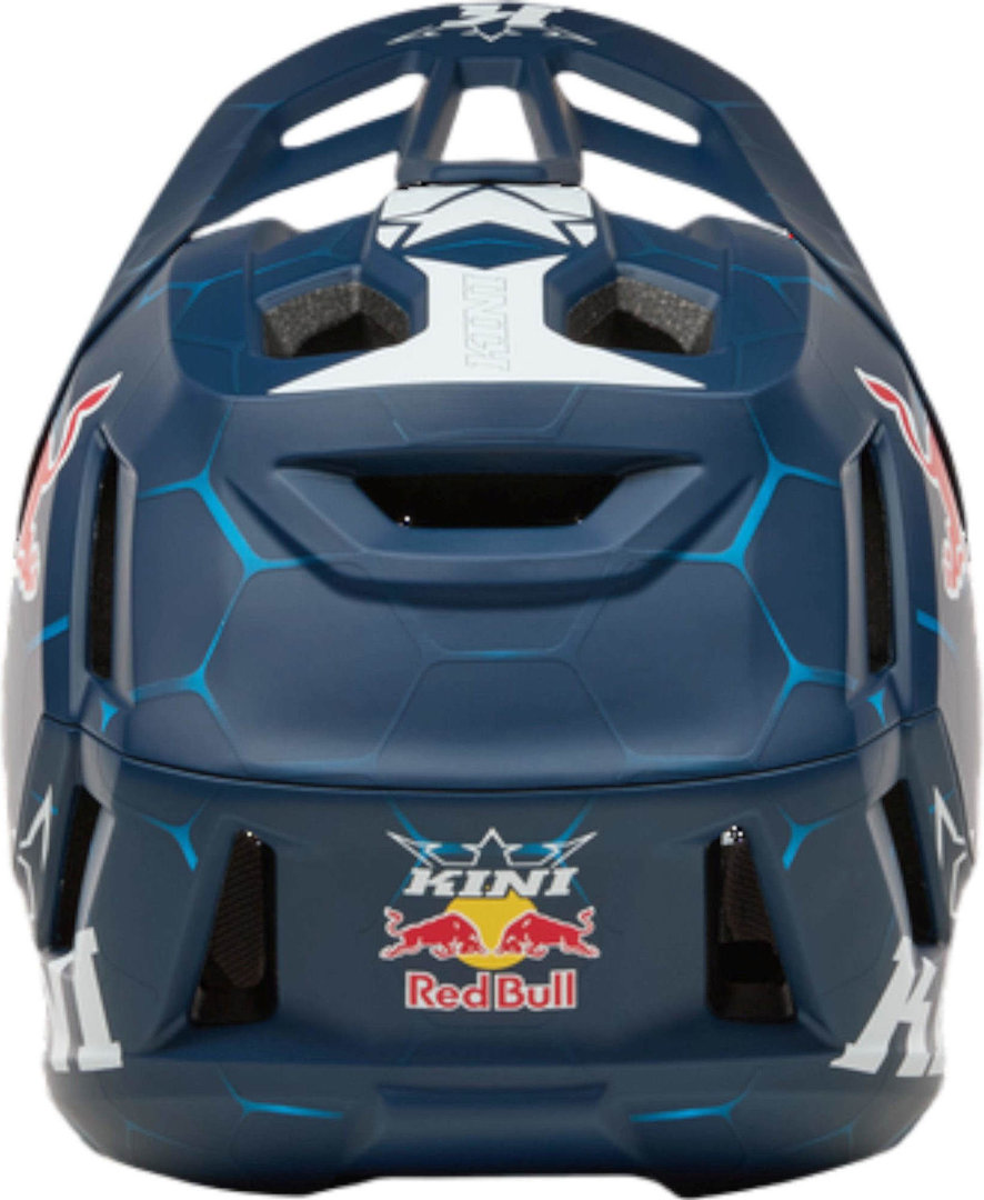 Side view of Kini Red Bull EC 1.0 Downhill Helmet, white-turquoise-blue, Size M for Men