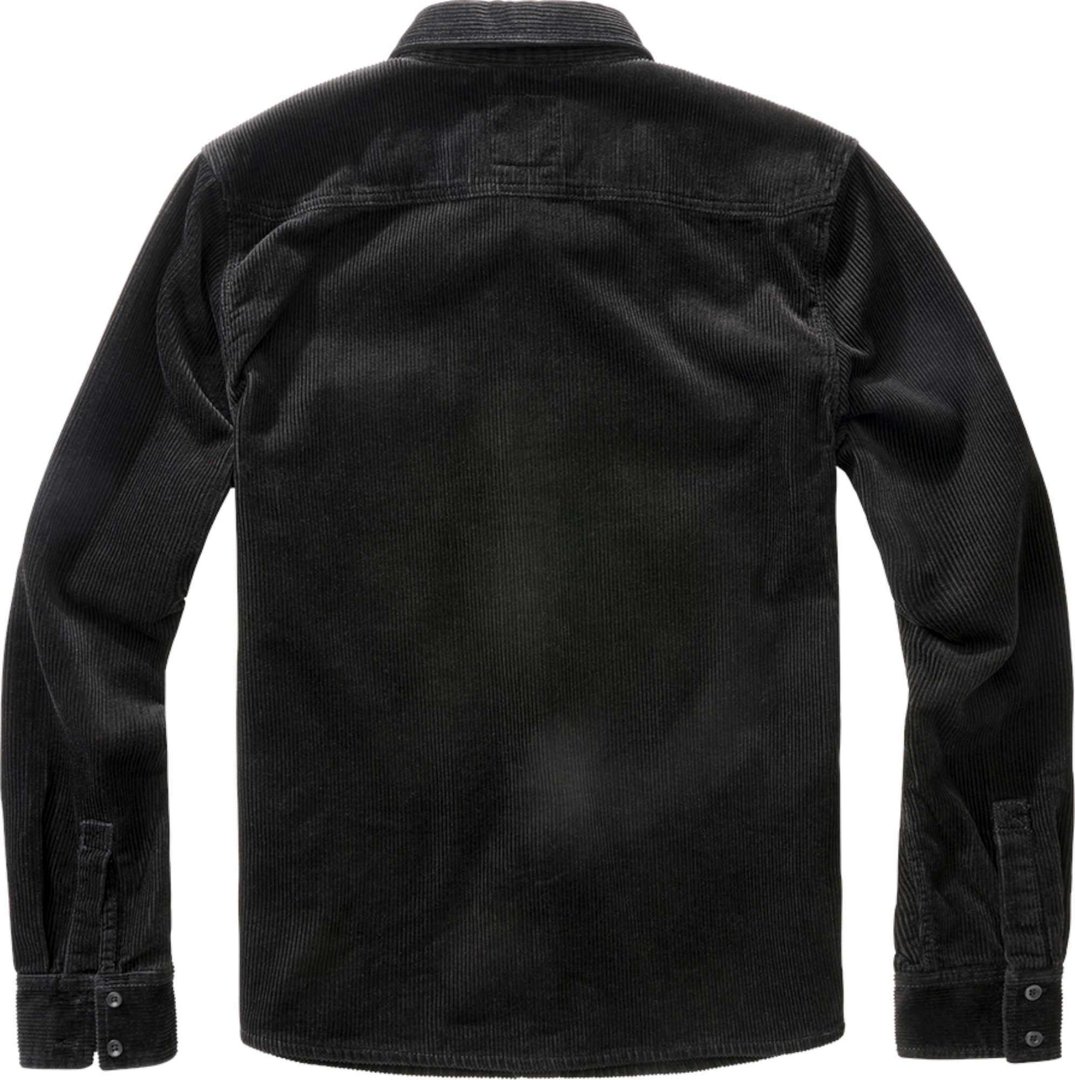 Side view of Brandit Classic Corduroy Shirt, black, Size M for Men