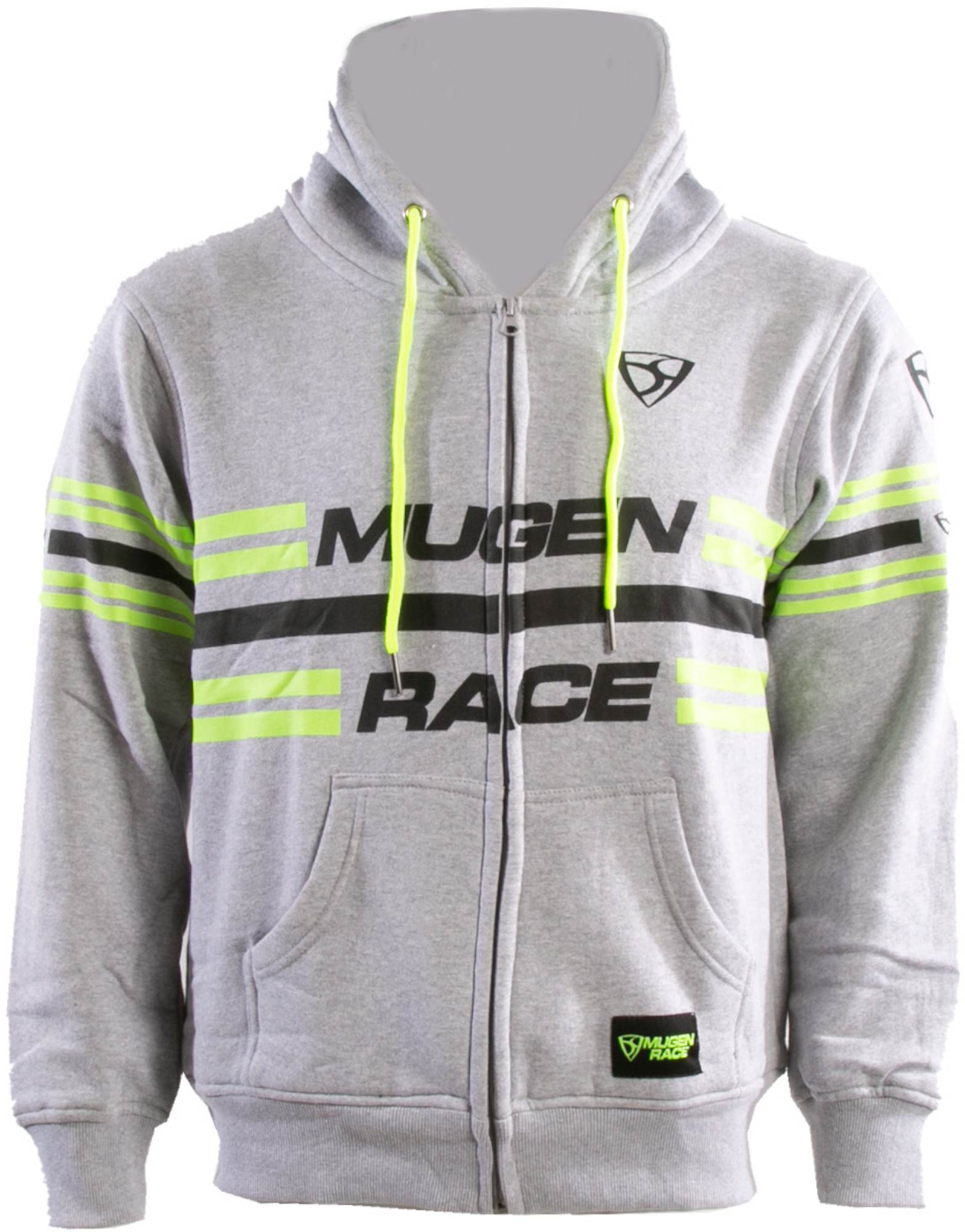 MUGENRACE Stripe-Two Zip Hoodie Sweat à capuche zippé, gris, taille XS pour Hommes