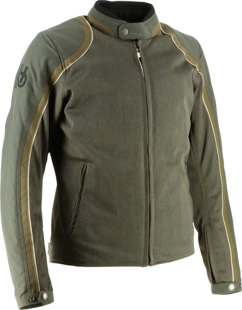Side view of Helstons Phoenix Mesh Motorcycle Textile Jacket, green-brown, Size XL for Men