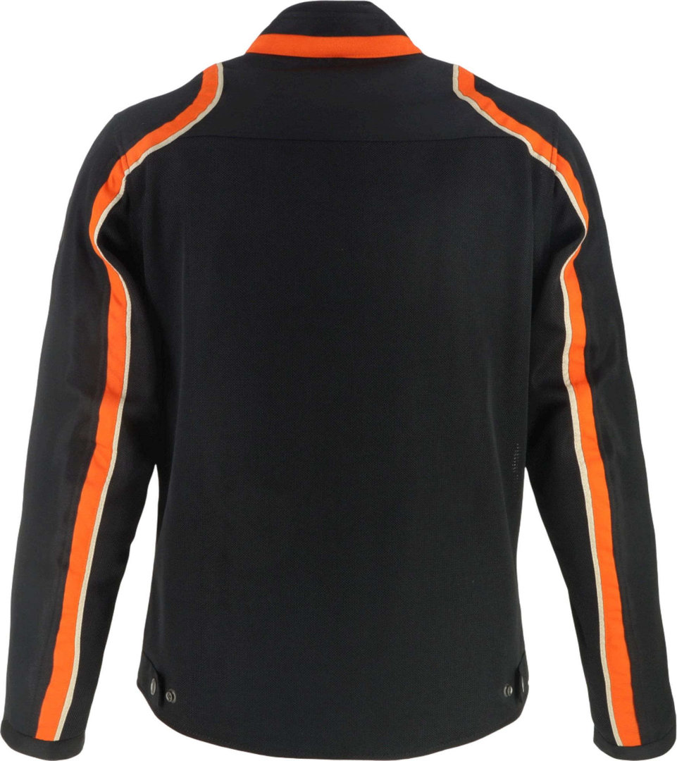 Side view of Helstons Phoenix Mesh Motorcycle Textile Jacket, black-orange, Size M for Men