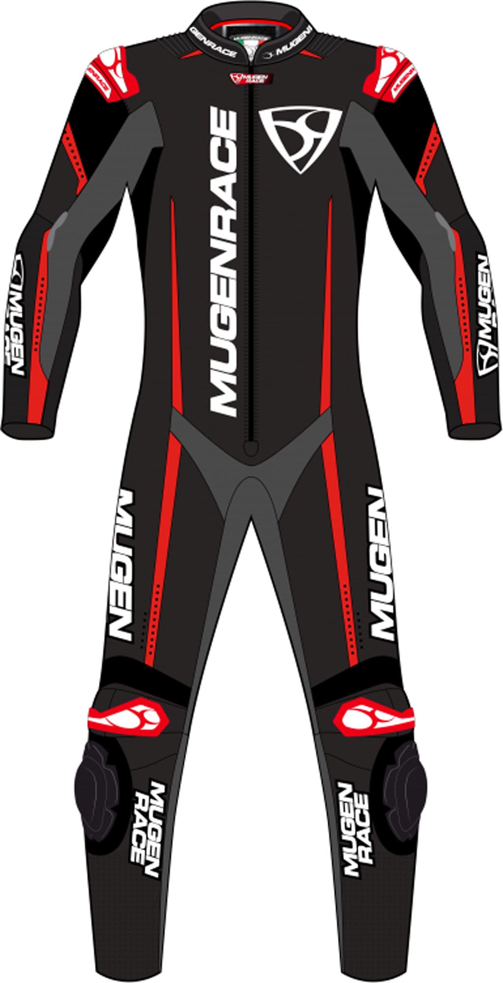 MUGENRACE Assassino Combinaison en cuir de moto 1 pièce perforée pour enfants, noir-blanc-rouge, taille S 152 pour Des gamins