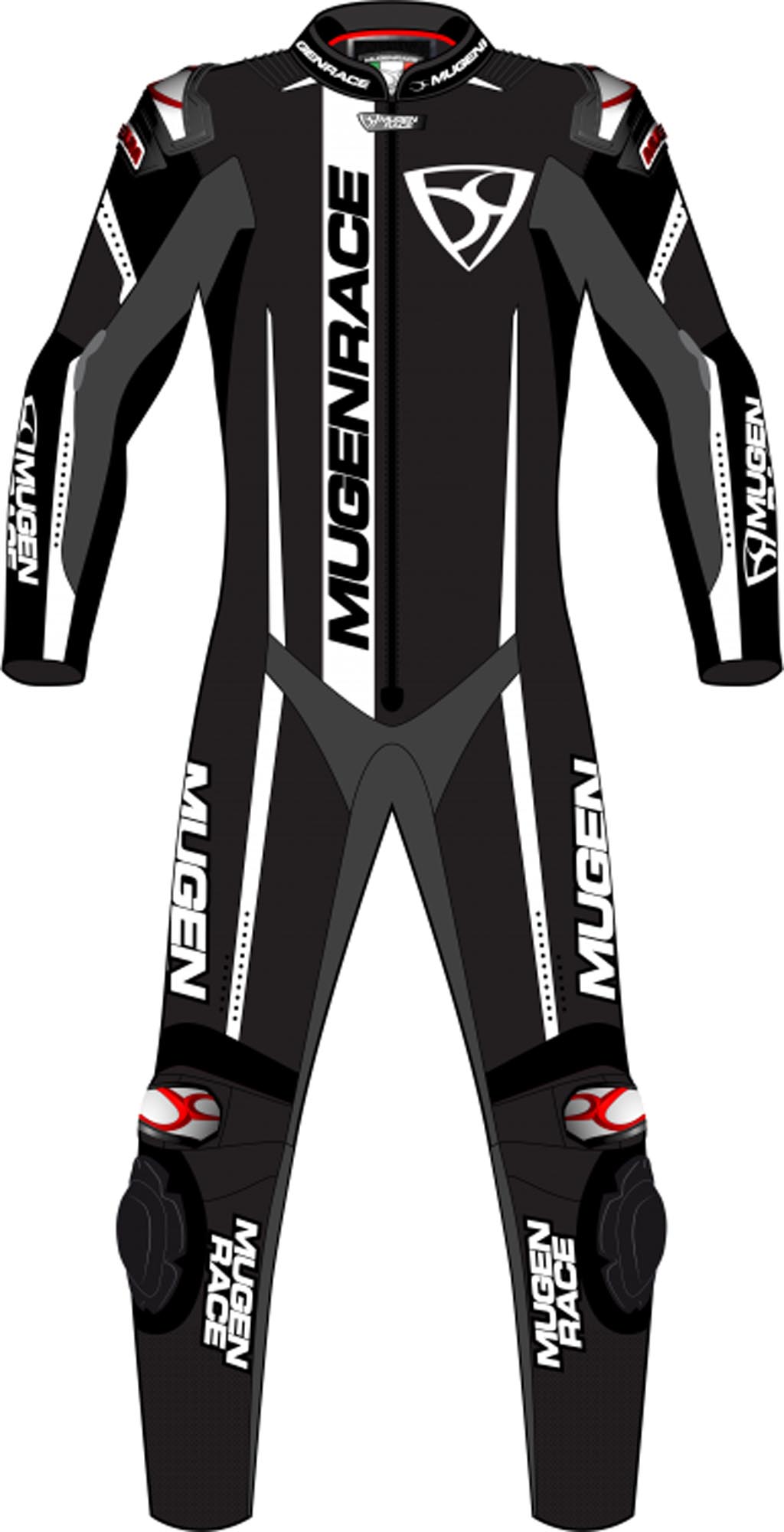 MUGENRACE Assassino Combinaison en cuir de moto 1 pièce perforée pour enfants, noir-blanc, taille 2XS pour Des gamins