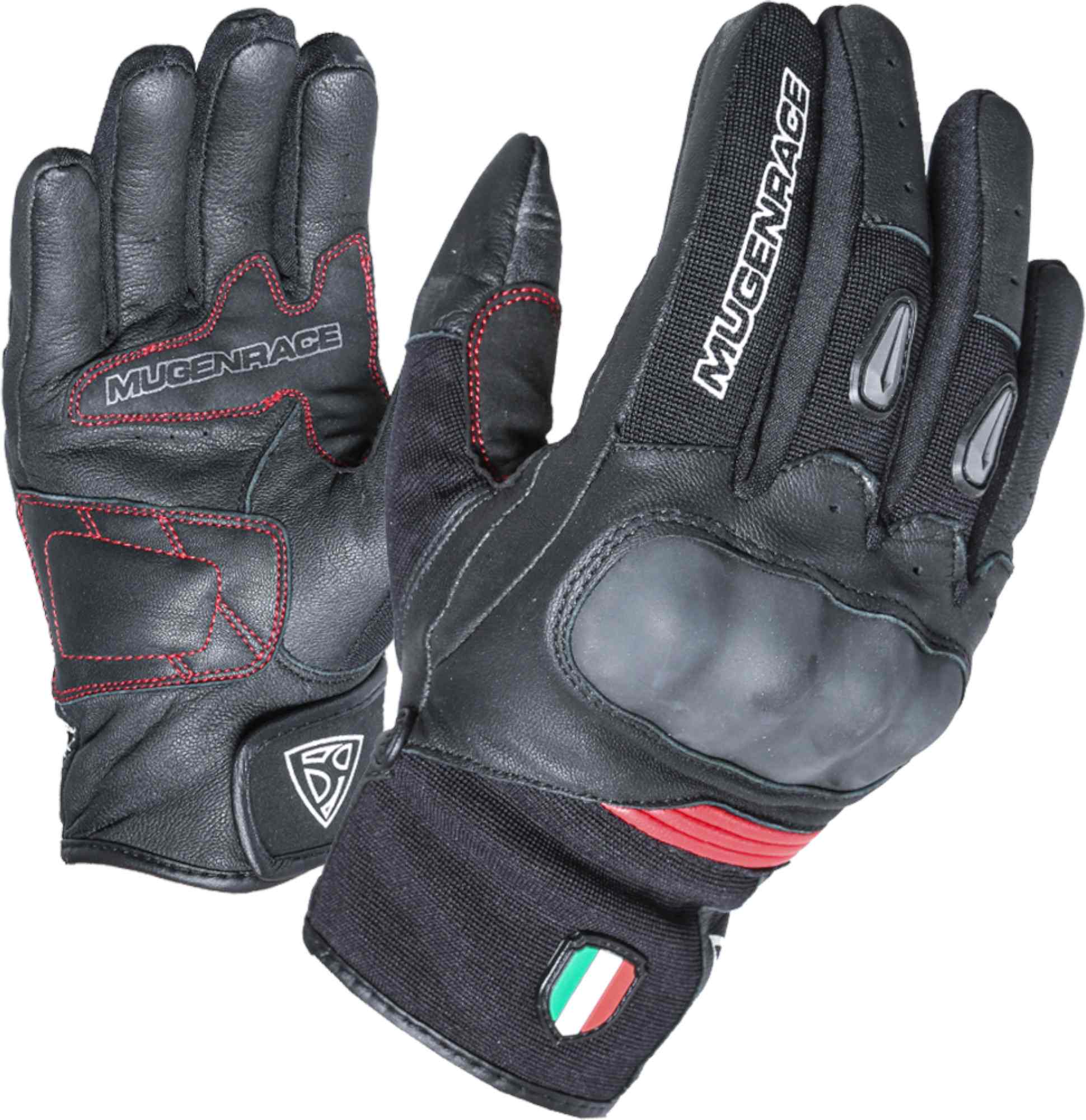 MUGENRACE Neo Short Motor Gants de vélo, noir-rouge, taille S pour Hommes