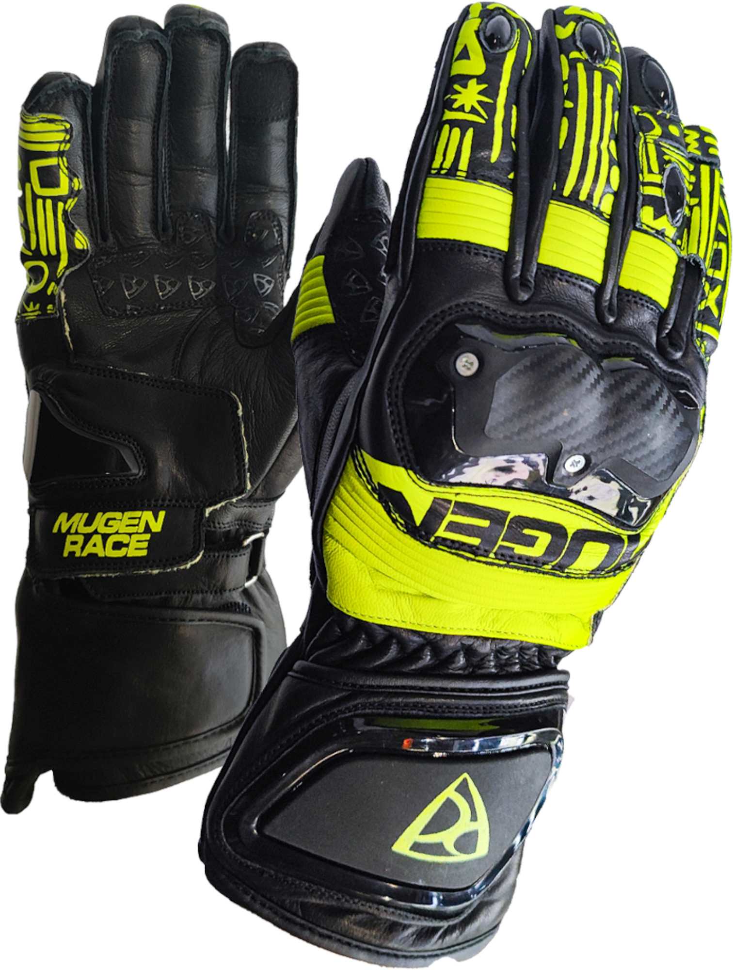 MUGENRACE Le-Vi Sport Motor Gants de vélo, noir-jaune, taille S pour Hommes