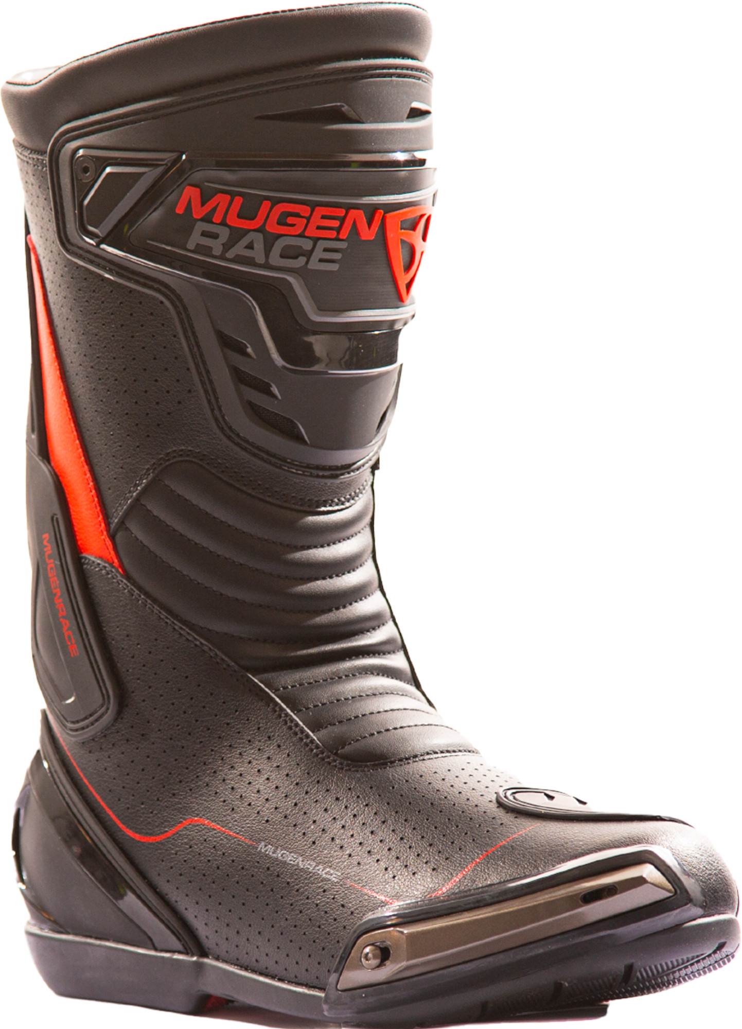 MUGENRACE Speed Bottes de moto perforées, noir-rouge, taille 44 pour Hommes