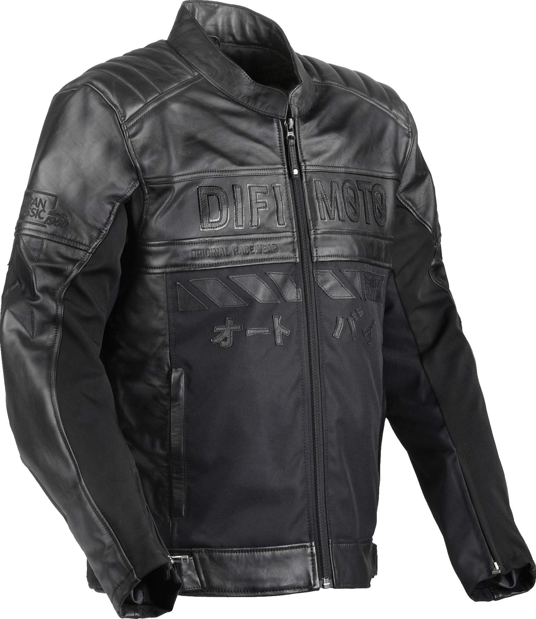 DIFI Iconic Motorrad Lederjacke, schwarz, Größe 58 für Männer