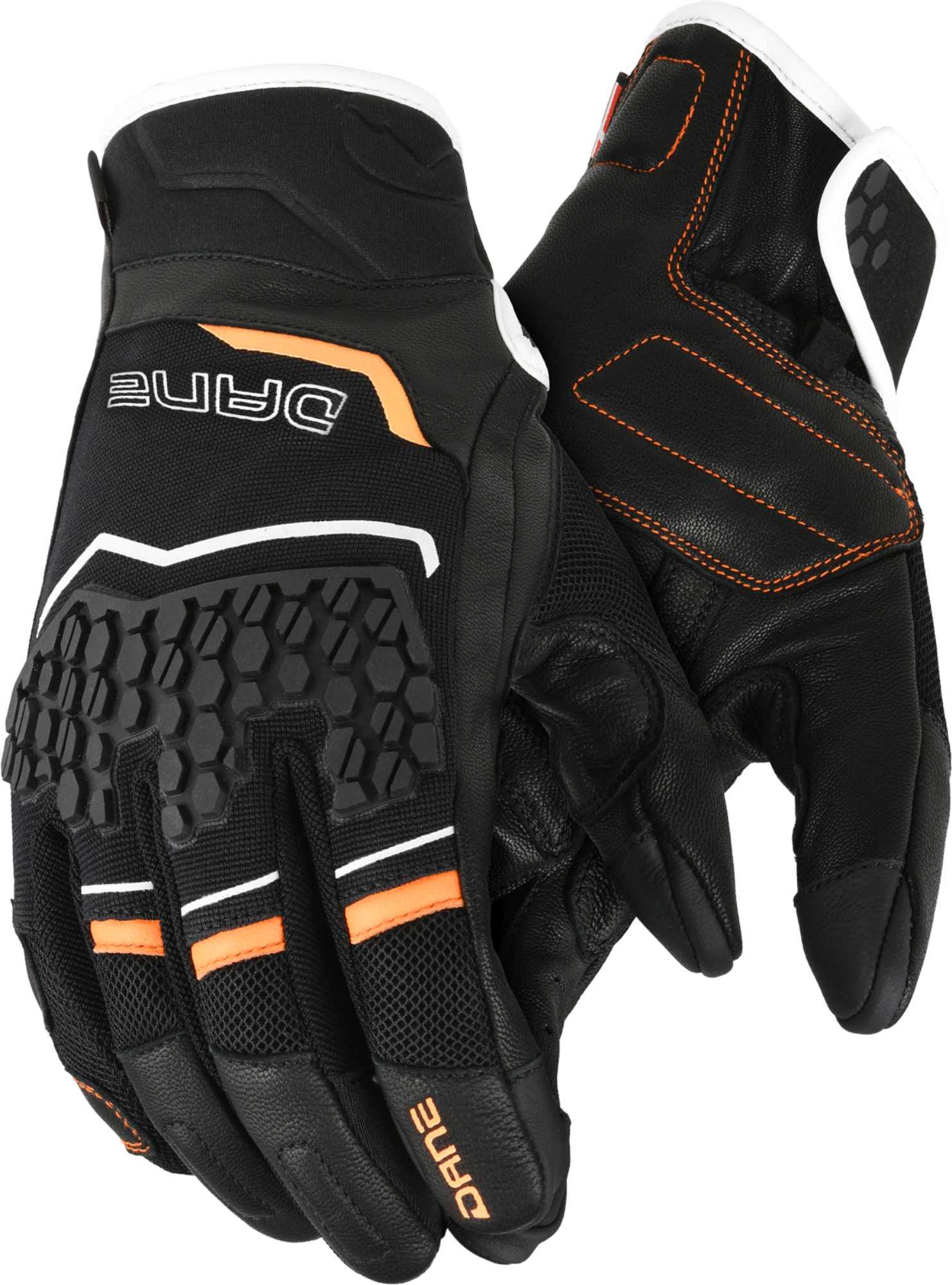 DANE Rorvig Mesh Gants de moto, noir-orange, taille 2XL pour Hommes