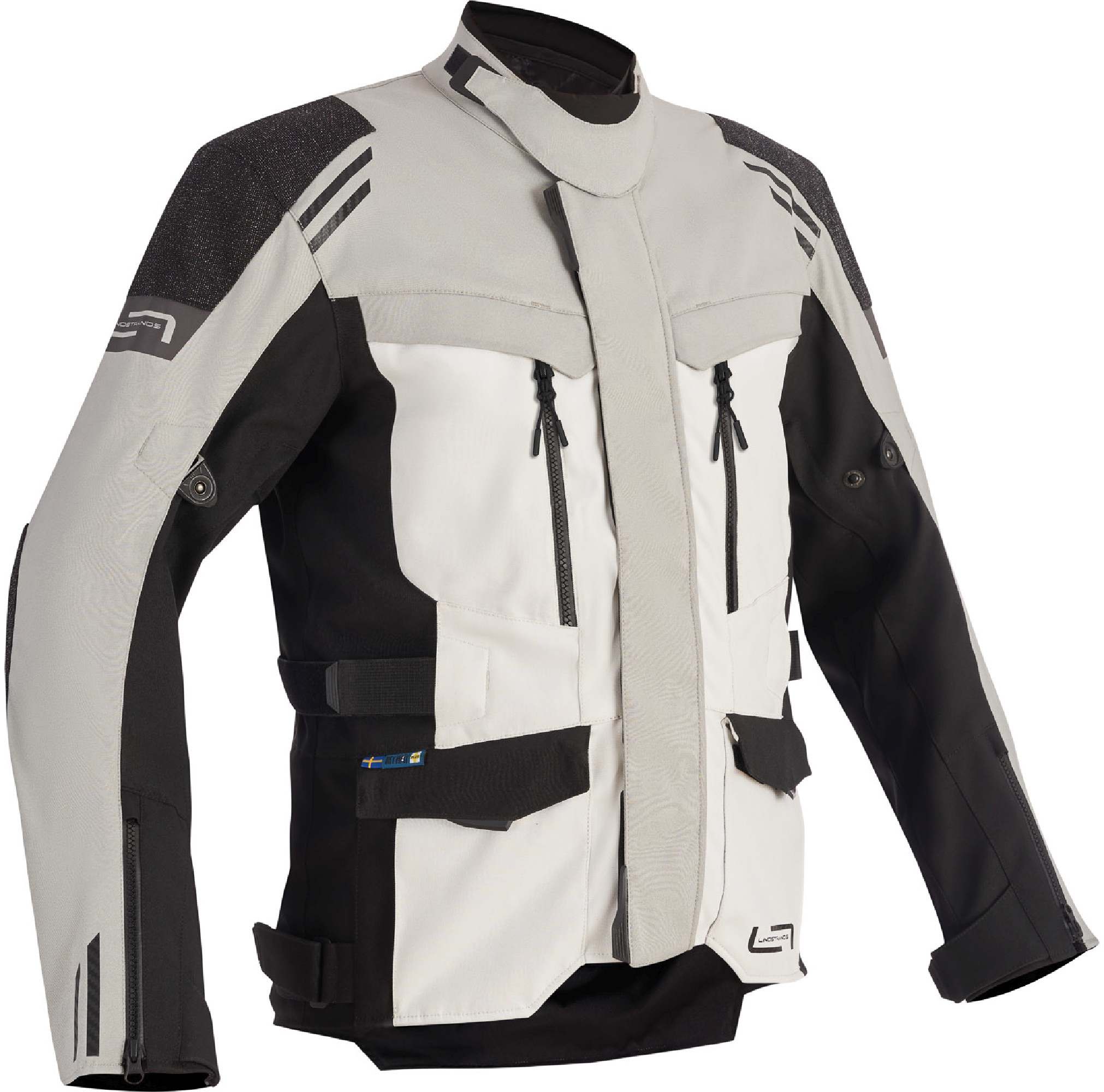 Lindstrands Storbo Blouson textile de moto, noir-gris, taille 56 pour Hommes