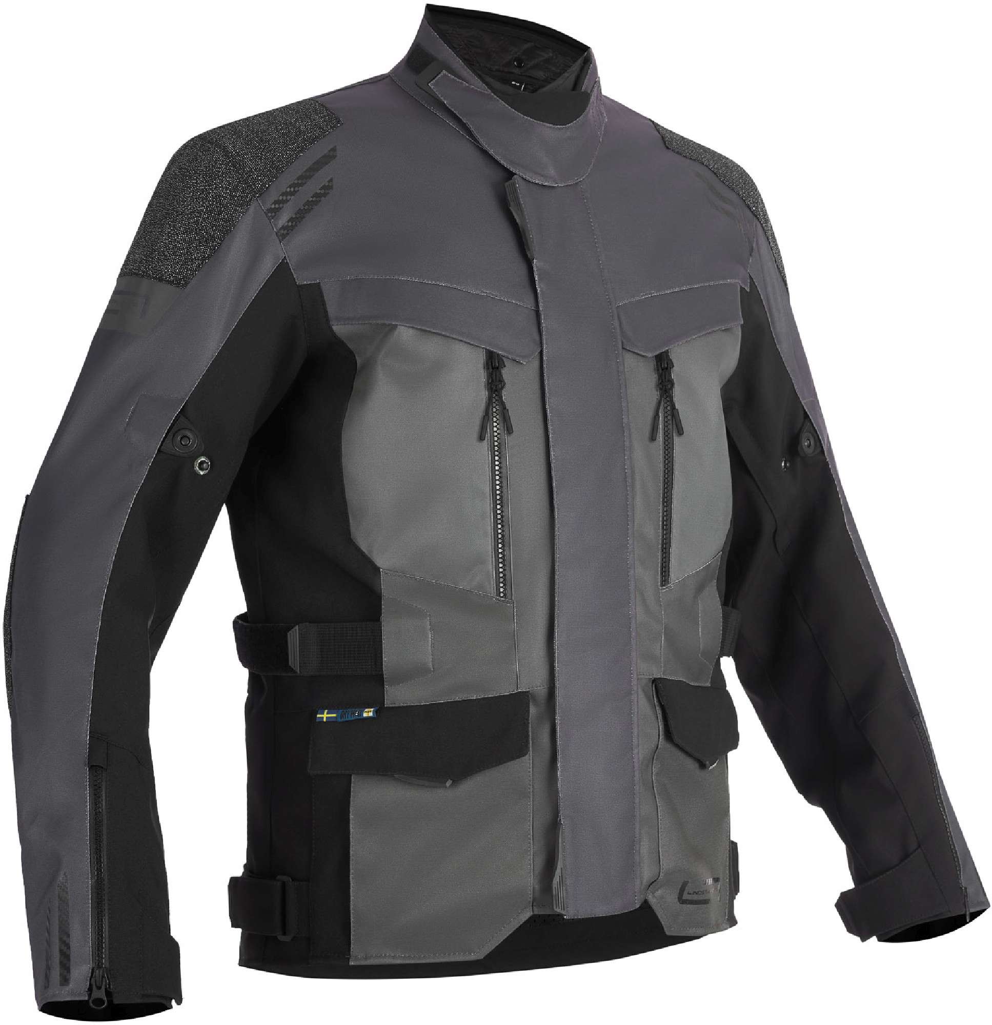 Lindstrands Storbo Blouson textile de moto, noir-gris, taille 64 pour Hommes