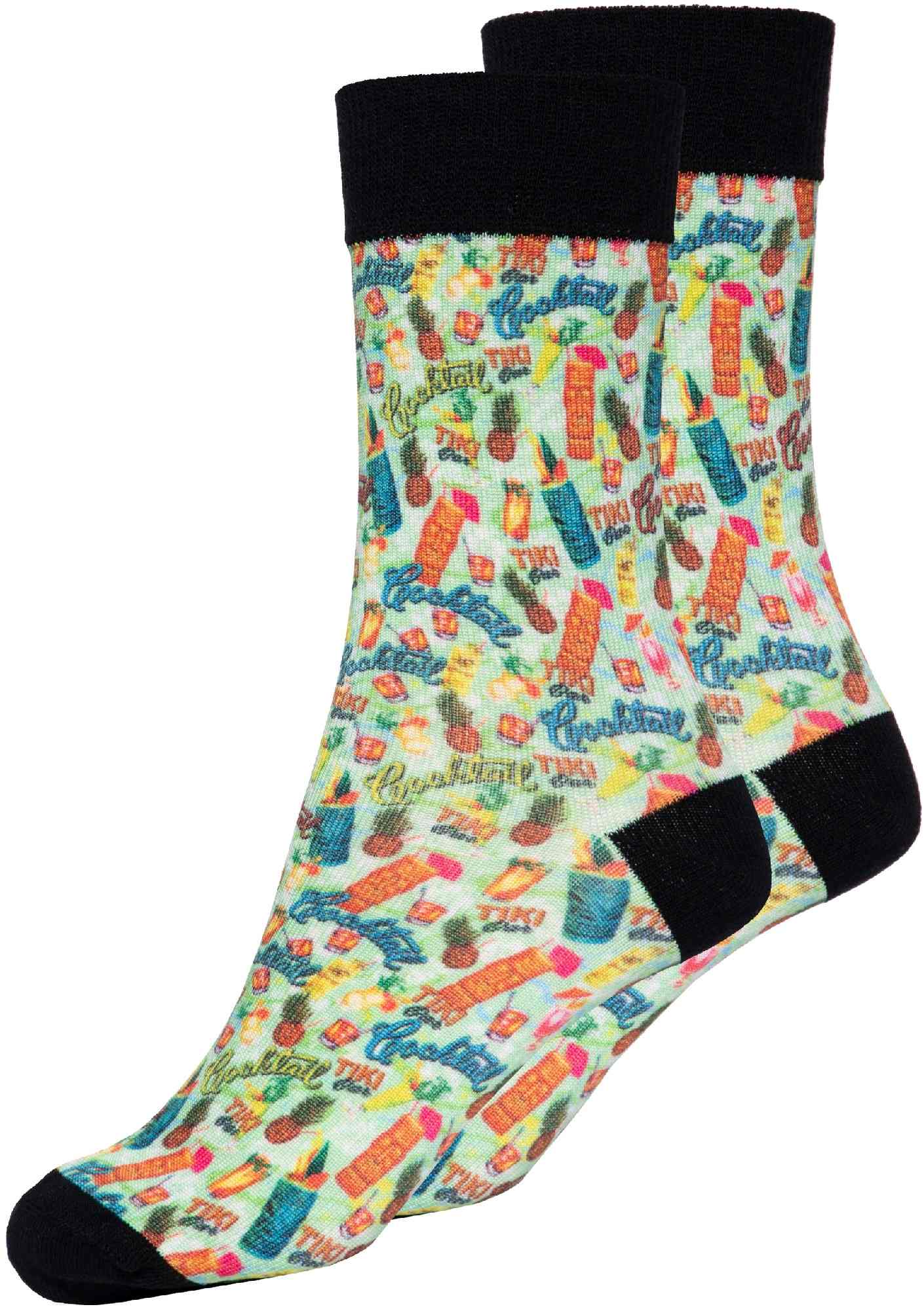 King Kerosin Tiki Cocktail Chaussettes, noir-vert, taille 39 42 pour Hommes