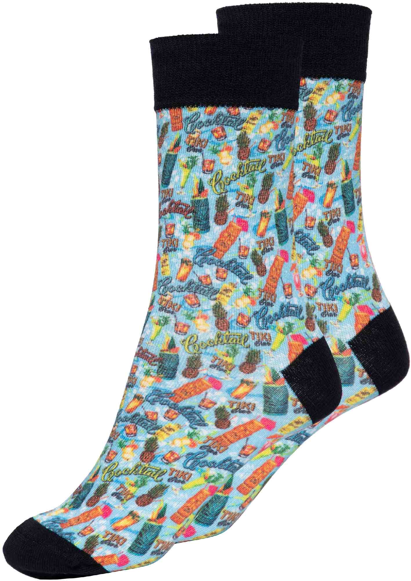 King Kerosin Tiki Cocktail Chaussettes, noir-bleu, taille 39 42 pour Hommes