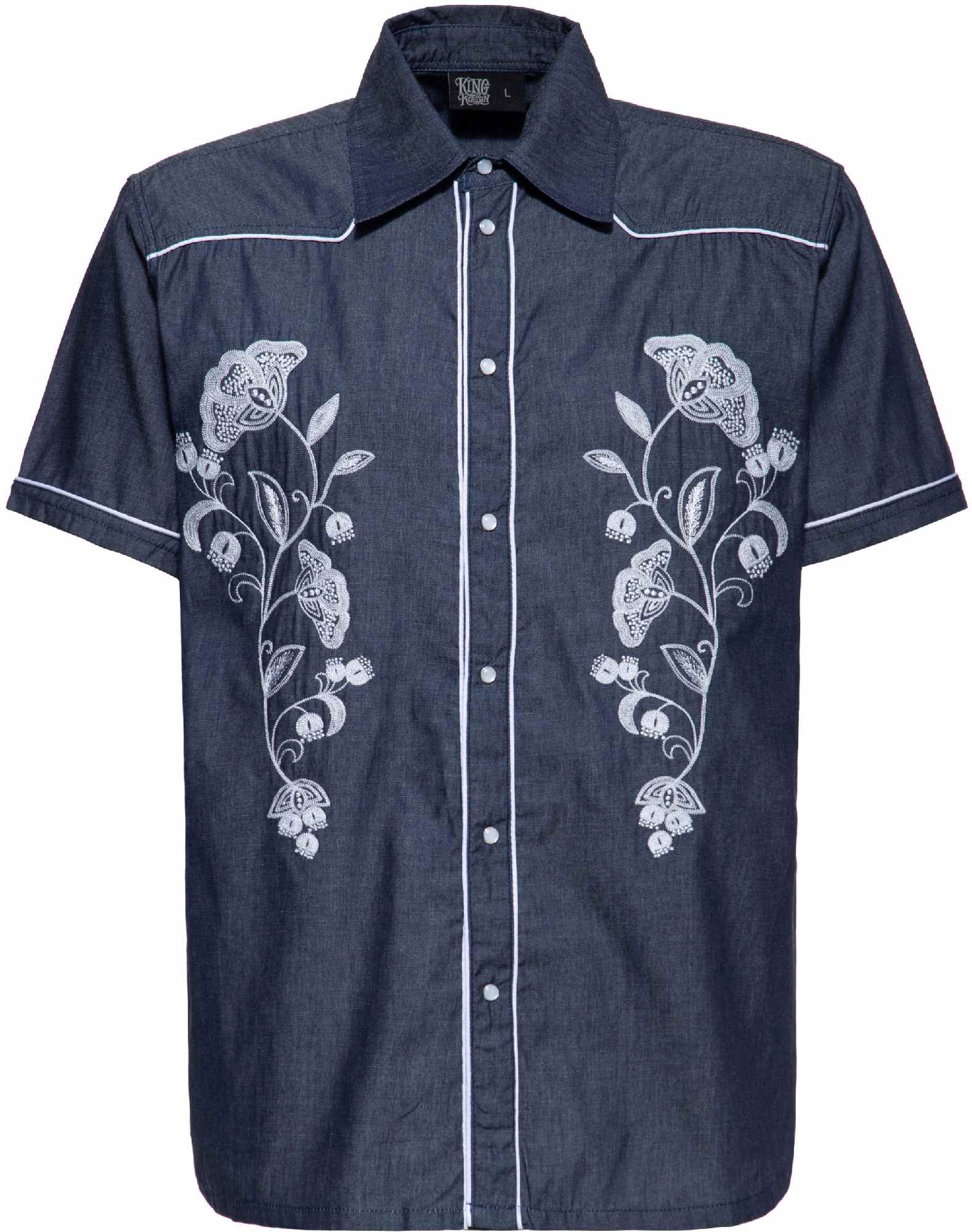 King Kerosin Western Chemise à manches courtes, taille M pour Hommes