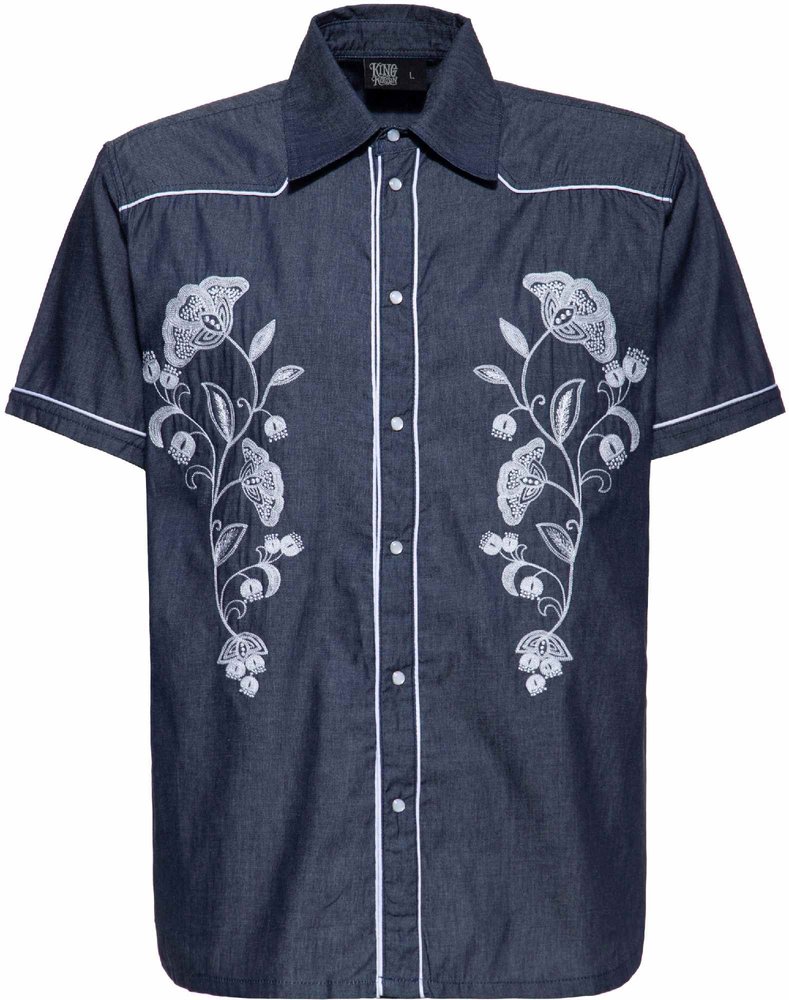 King Kerosin Western Camisa de manga curta