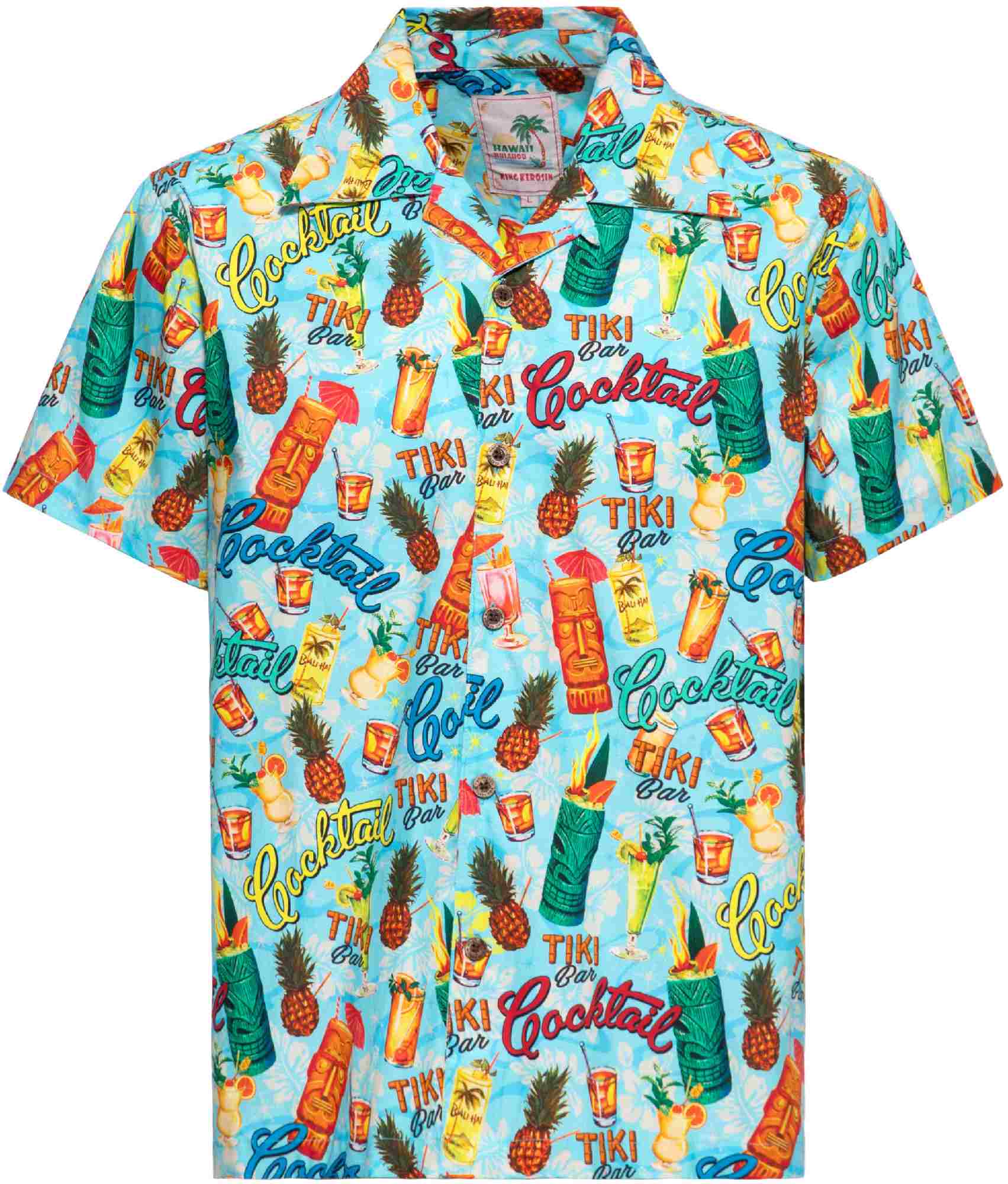 King Kerosin Tiki Cocktails Chemise à manches courtes, taille 4XL pour Hommes