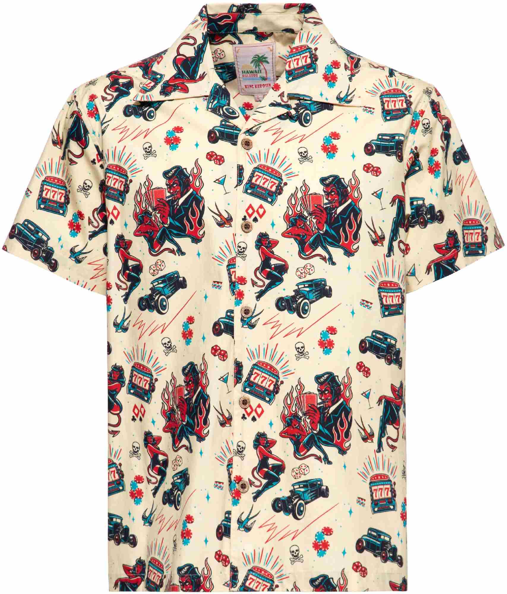 King Kerosin Rockabilly Devil Chemise à manches courtes, taille 4XL pour Hommes