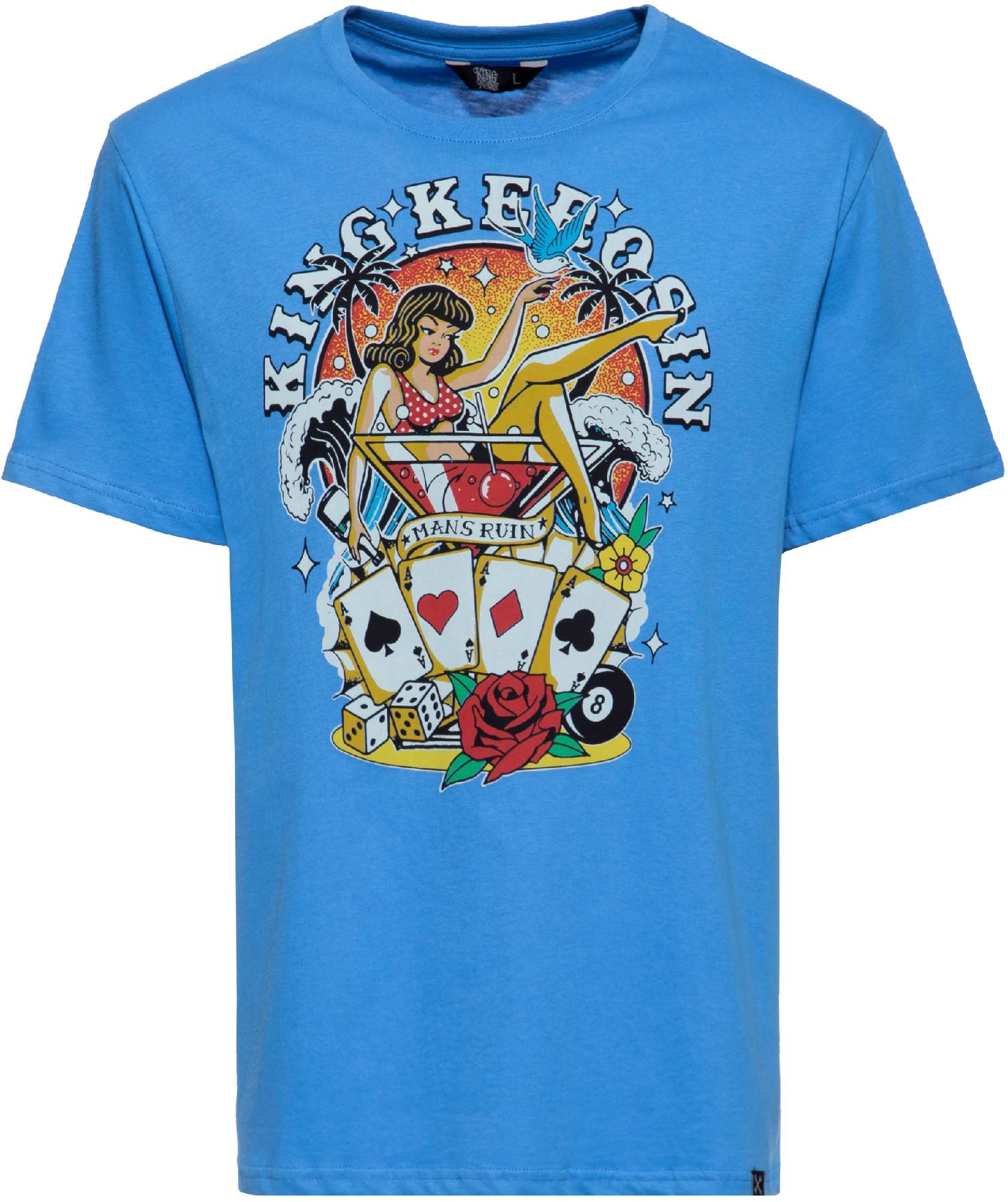 King Kerosin Man's Ruin T-shirt, bleu, taille S pour Hommes