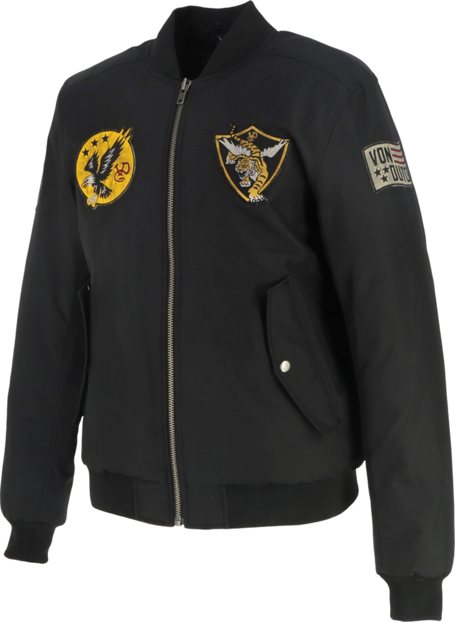 Side view of Von Dutch X Helstons Fight Motorcycle Textile Jacket, black, Size 2XL for Men