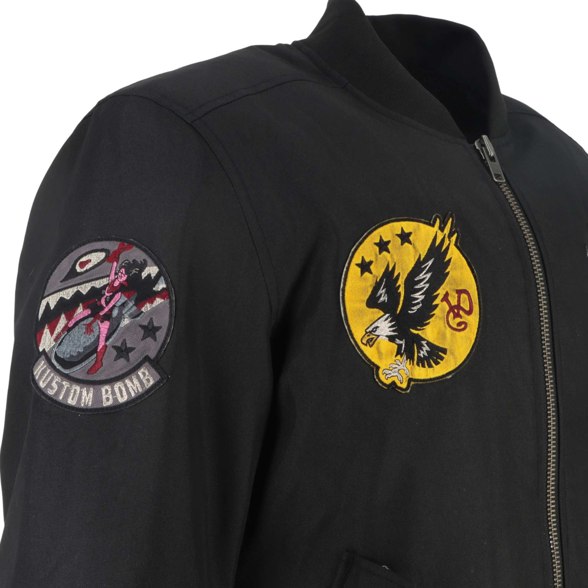 Side view of Von Dutch X Helstons Fight Motorcycle Textile Jacket, black, Size 2XL for Men