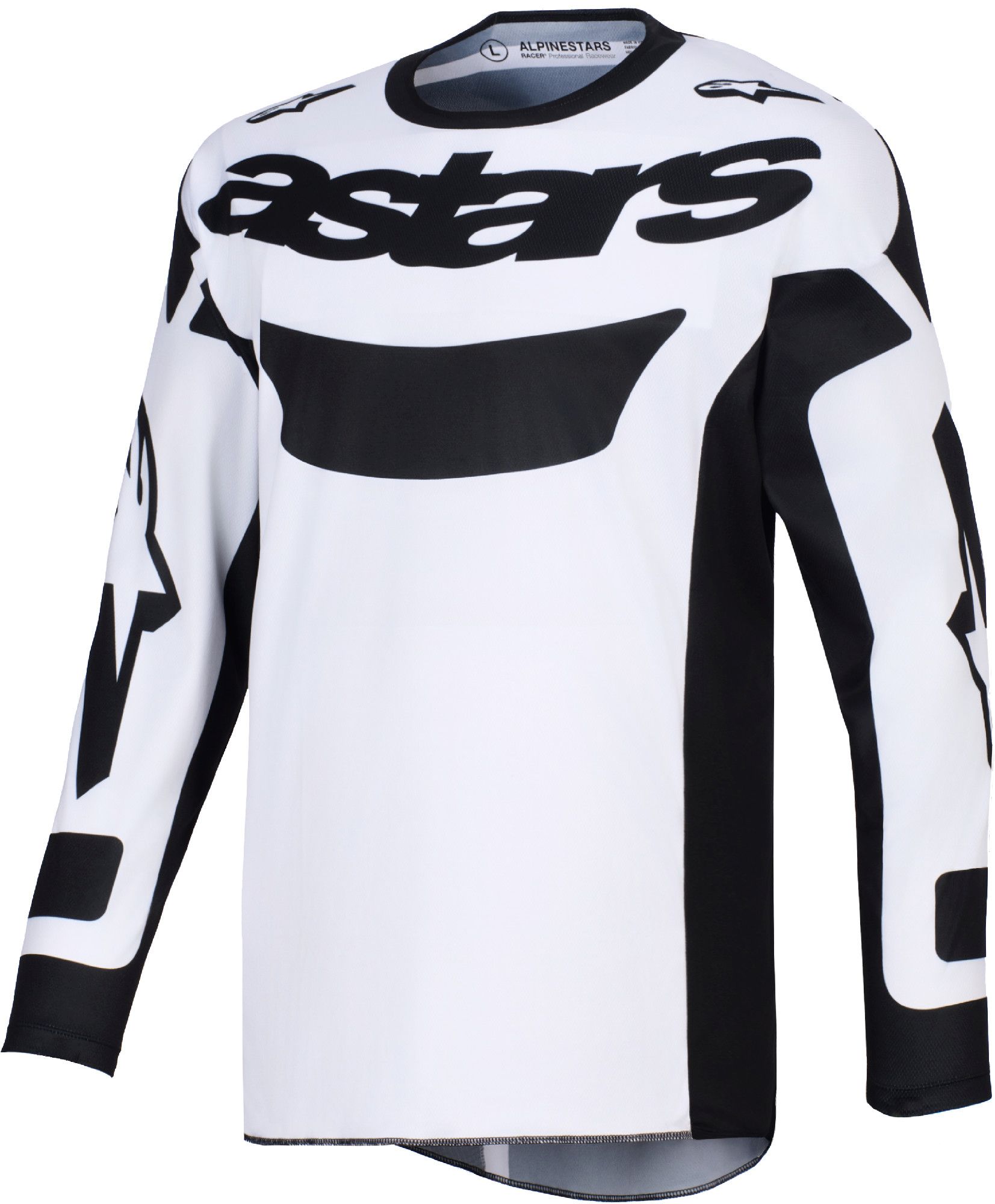 Alpinestars Racer Riway Motocross Jersey, Black-White, Size 2XL For Men