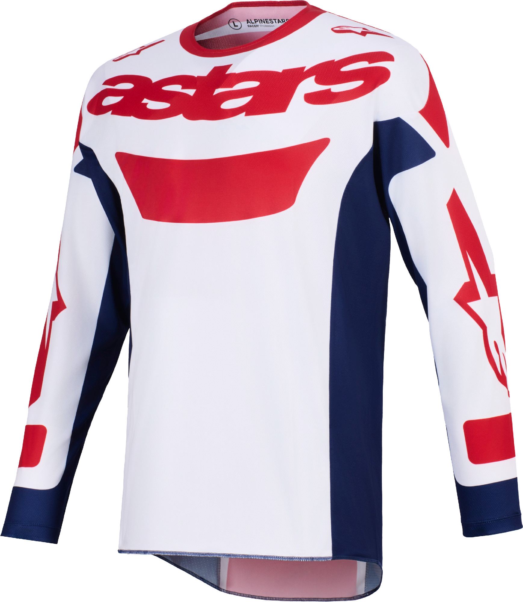 Alpinestars Men's White Blue Racer Riway Motocross Jersey, White-Blue, For Extra Large