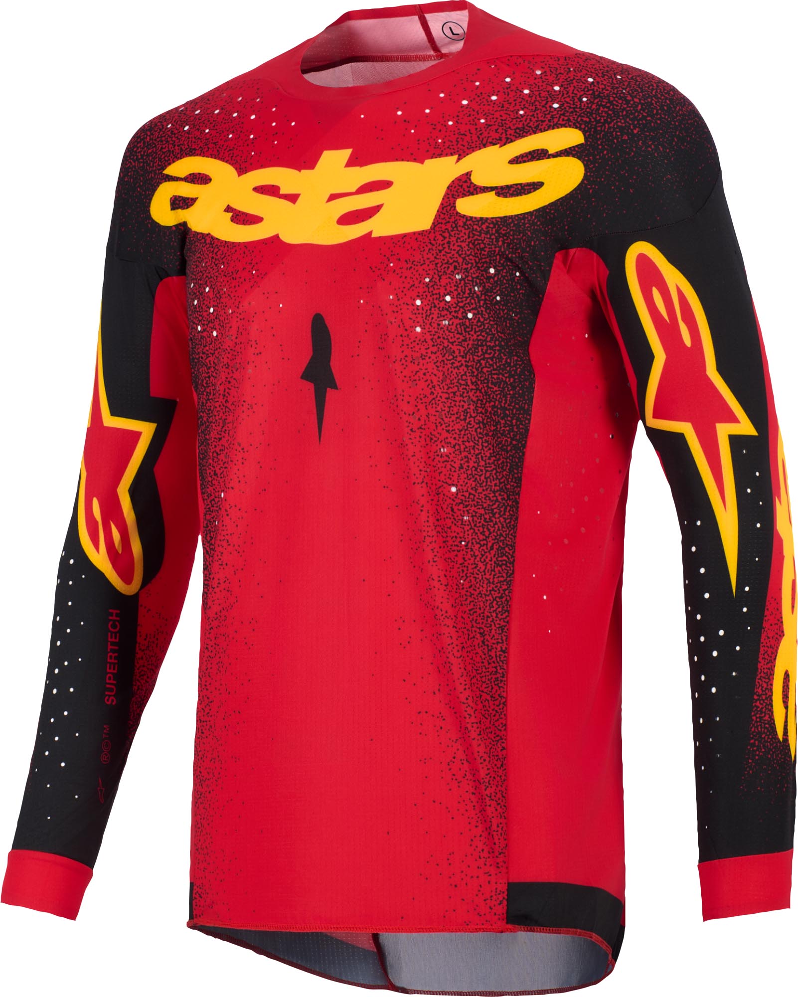 Alpinestars Men's Black Red Yellow Supertech Scenz Motocross Jersey, Black-Red-Yellow, Size Xl For