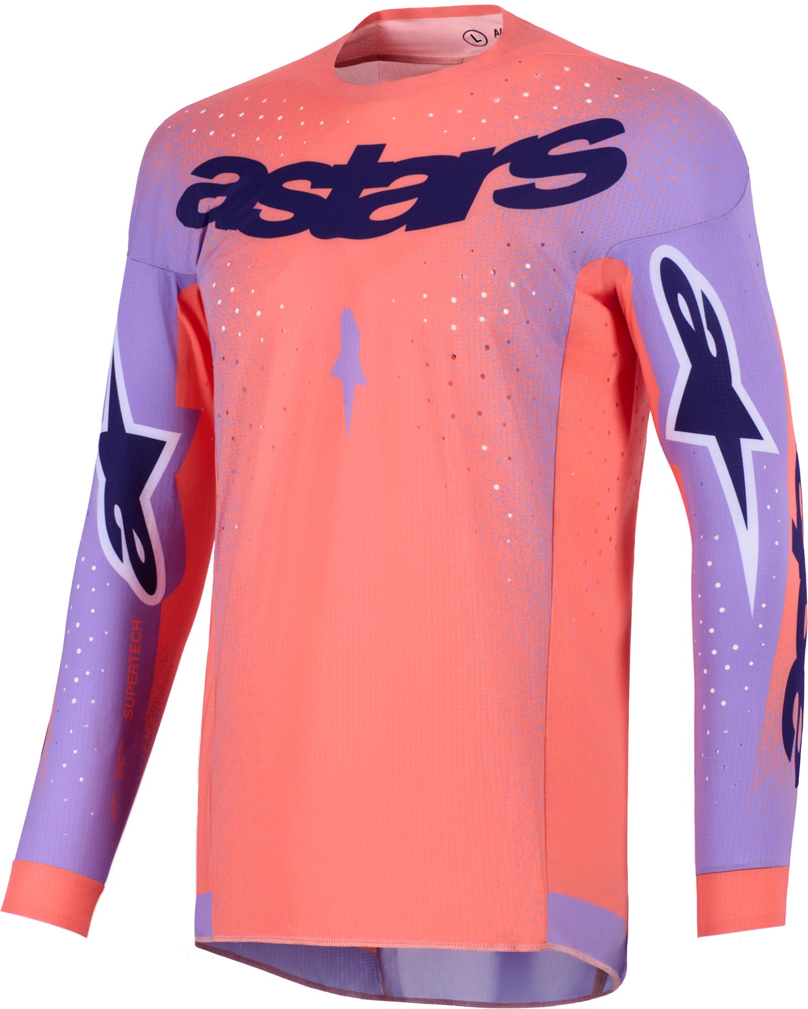 Alpinestars Men's Red Purple Supertech Scenz Motocross Jersey, Red-Purple, For Small