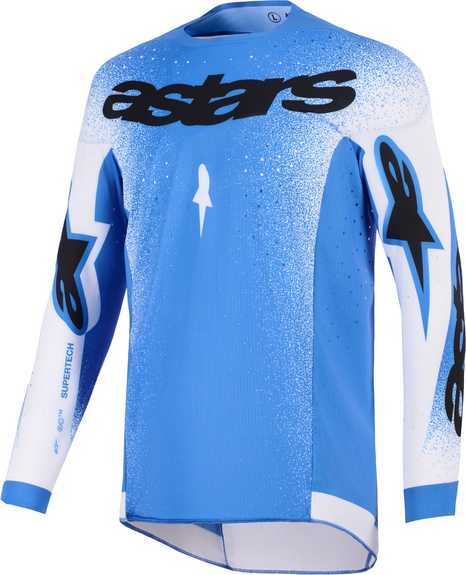 Alpinestars Men's White Blue Supertech Scenz Motocross Jersey, White-Blue, Size Xl For