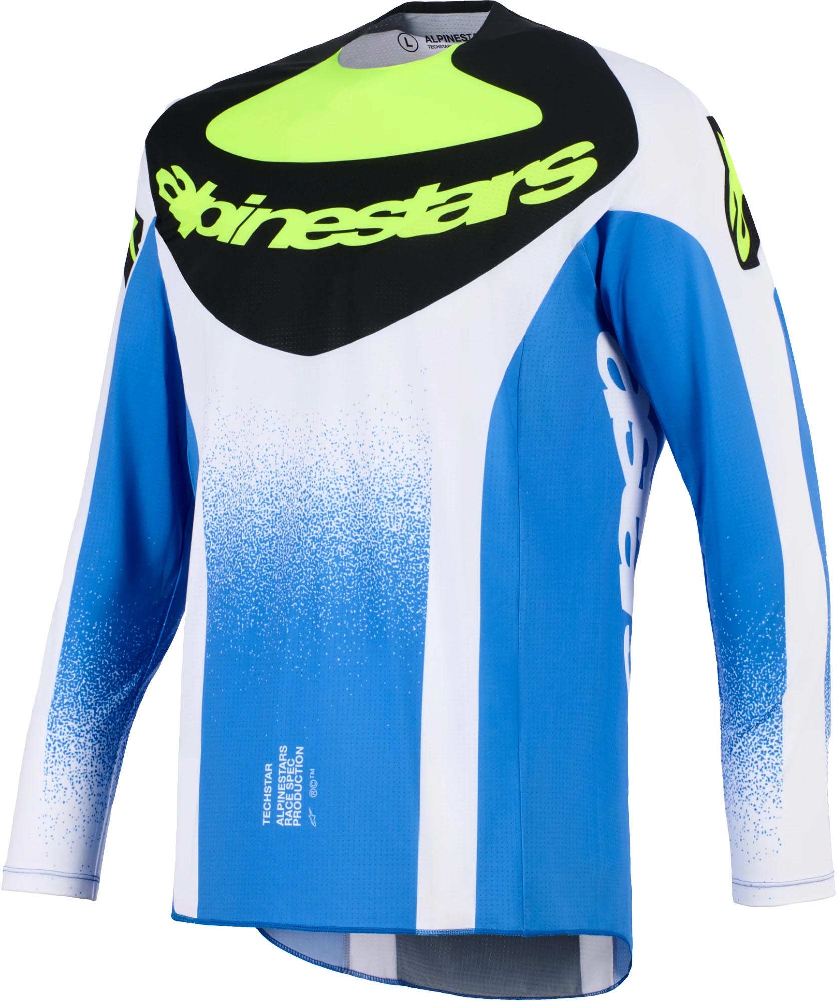 Alpinestars Men's Black Blue Yellow Techstar Knif Motocross Jersey, Black-Blue-Yellow, Size Xl For
