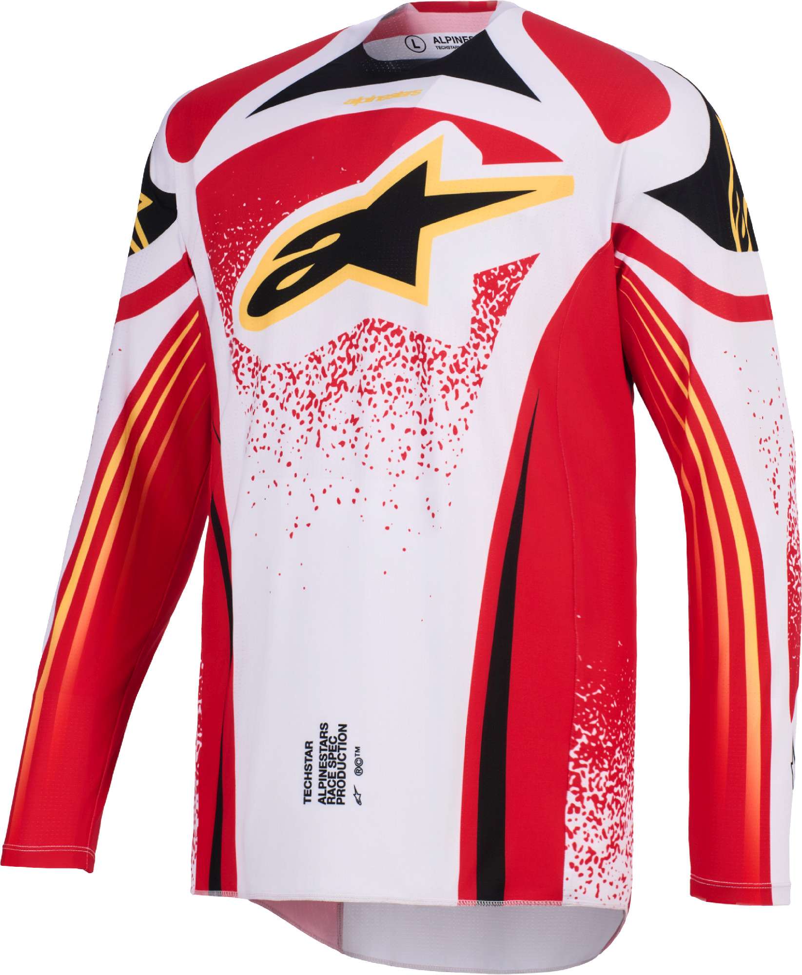Alpinestars Men's Grey Red Techstar Nomur Motocross Jersey, Grey-Red, Size 2XL For