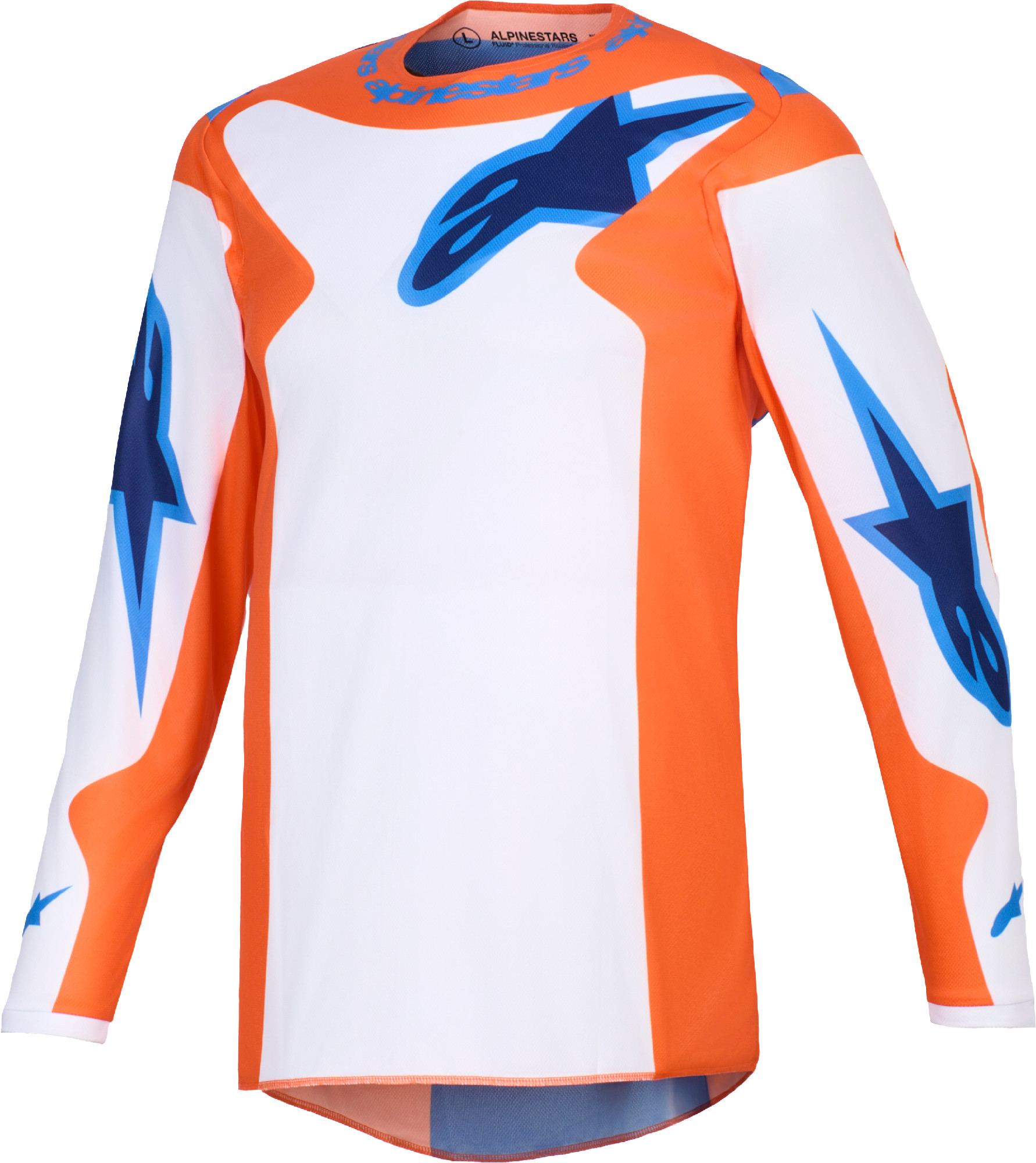 Alpinestars Men's Blue Orange Fluid Grid Motocross Jersey, Blue-Orange, Size Xl For