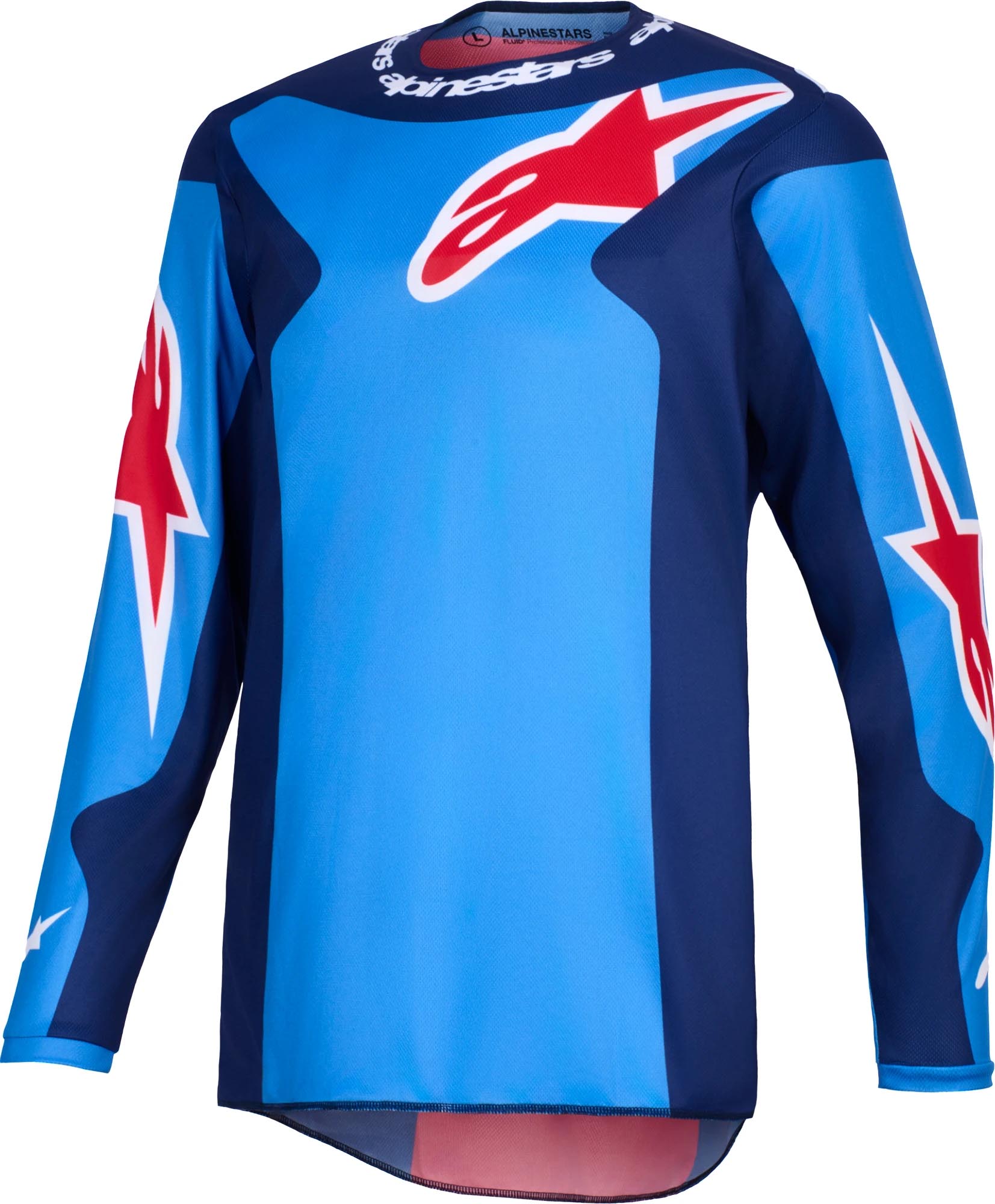 Alpinestars Men's Red Blue Fluid Grid Motocross Jersey, Red-Blue, Size Xl For