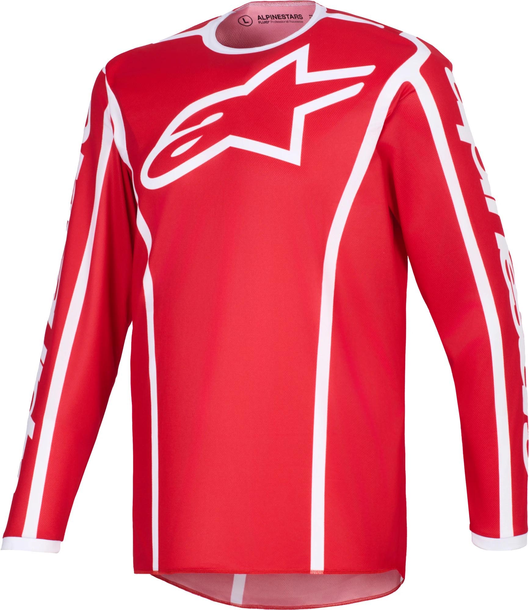 Alpinestars Men's White Red Fluid Apex Motocross Jersey, White-Red, Size Xl For