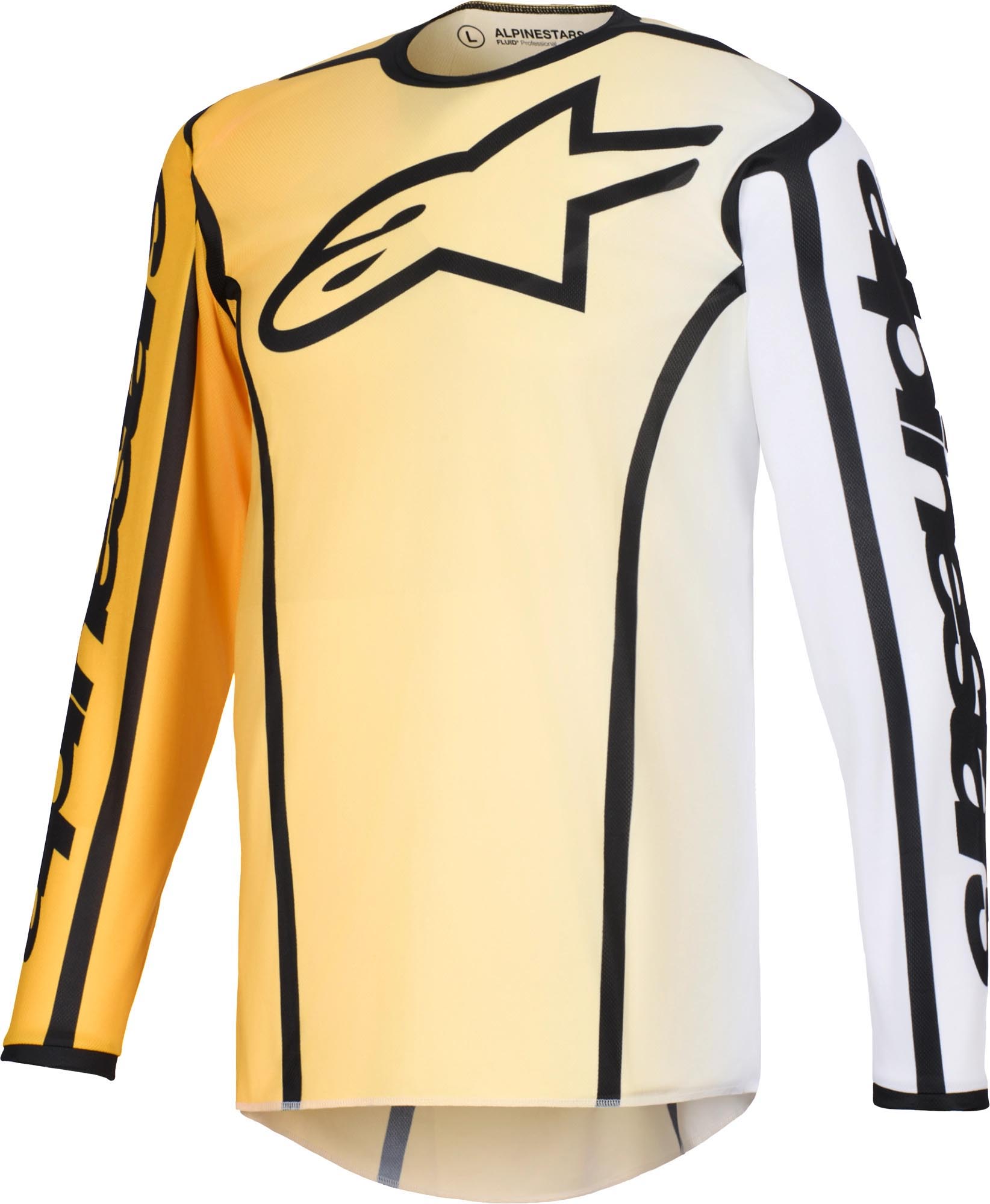 Alpinestars Men's Black Yellow Fluid Apex Motocross Jersey, Black-Yellow, Size Xl For