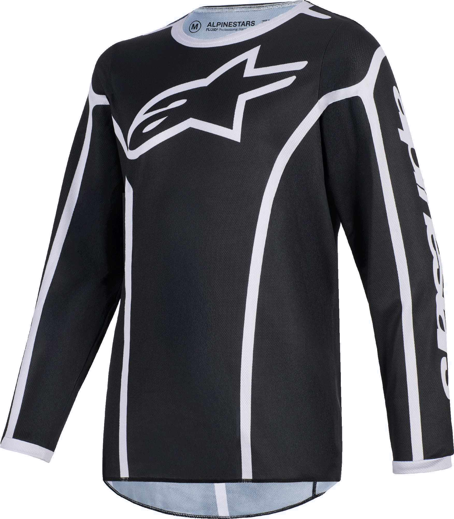 Alpinestars Unisex Black Grey Fluid Apex Youth Motocross Jersey, Black-Grey, Size S