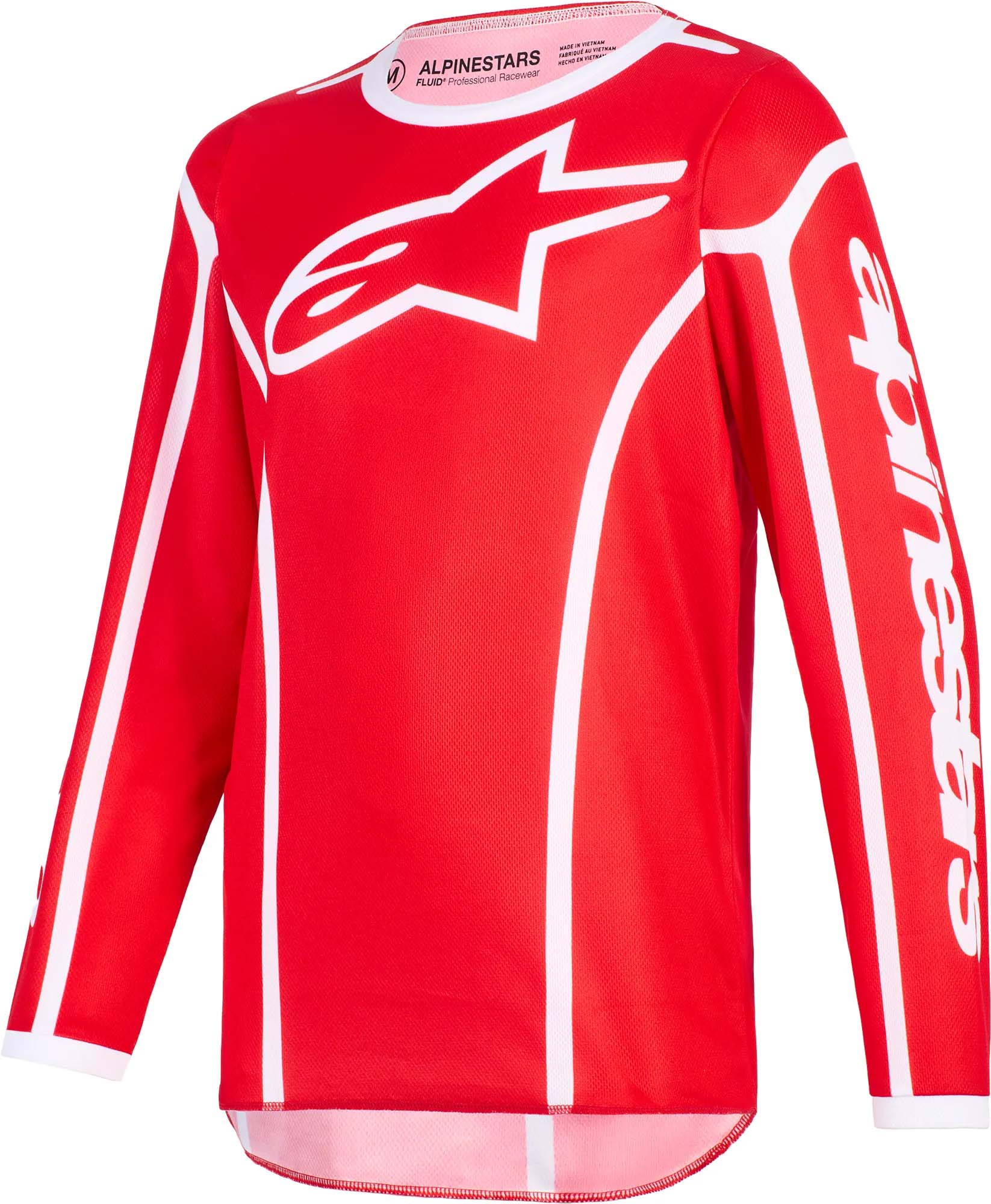 Alpinestars Unisex White Red Fluid Apex Youth Motocross Jersey, White-Red, Size S
