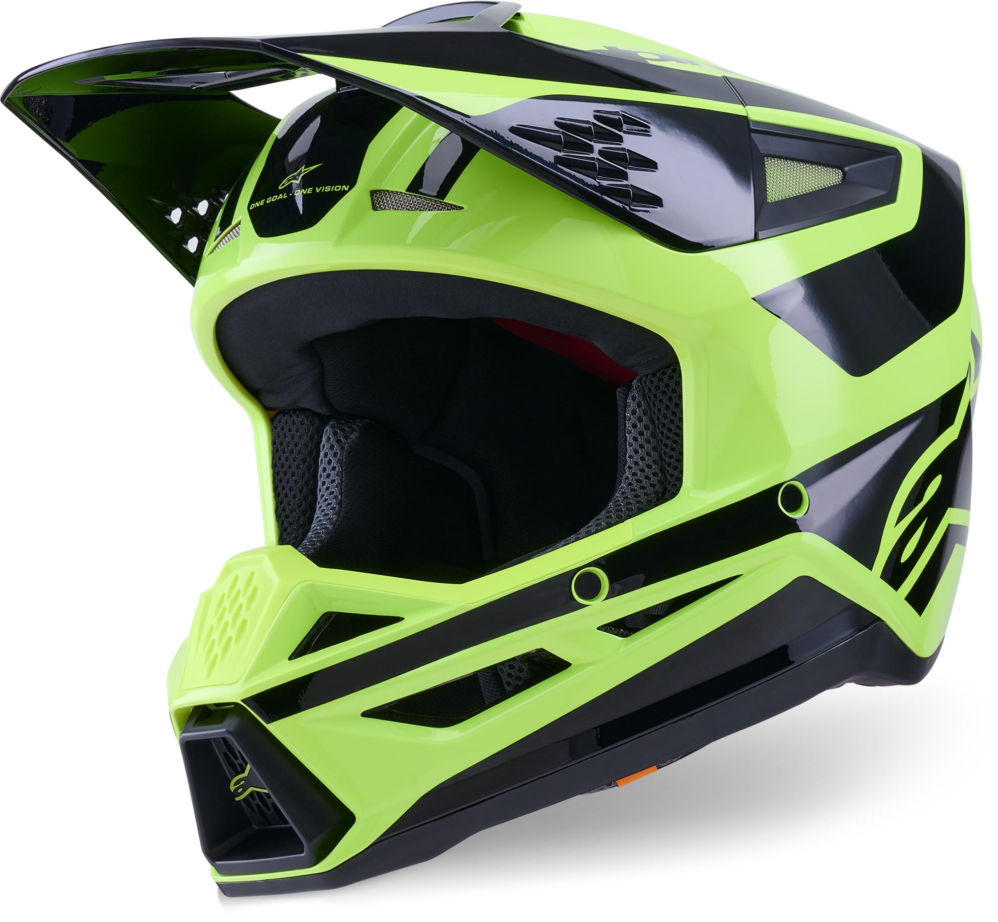 Alpinestars Men's Black Yellow S-M3 Heat Motocross Helmet, Black-Yellow, Size Xl For