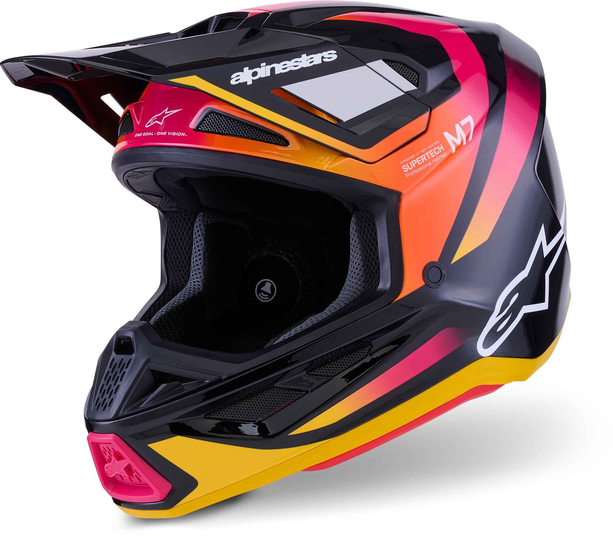 Alpinestars Men's Black Pink S-M7 Rise Motocross Helmet, Black-Pink, Size Xl For