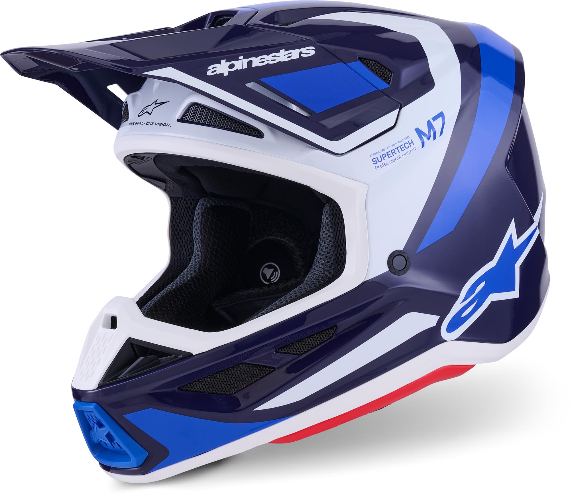 Alpinestars Men's White Turquoise Blue S-M7 Rise Motocross Helmet, White-Turquoise-Blue, Size Xl For